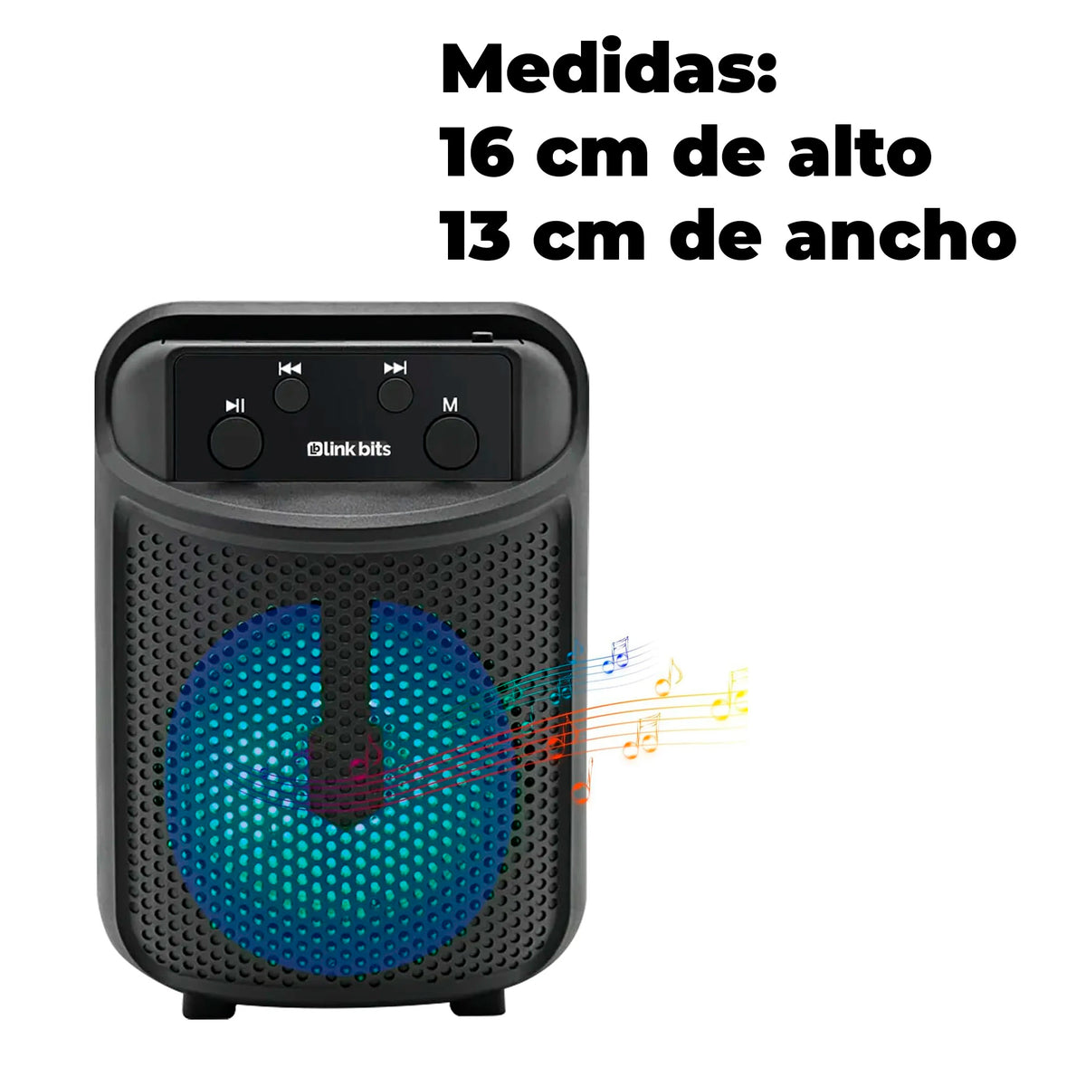 Parlante Bluetooth GTS-1058 Portátil Recargable con Luces RGB y Sonido Estéreo - Tienvir