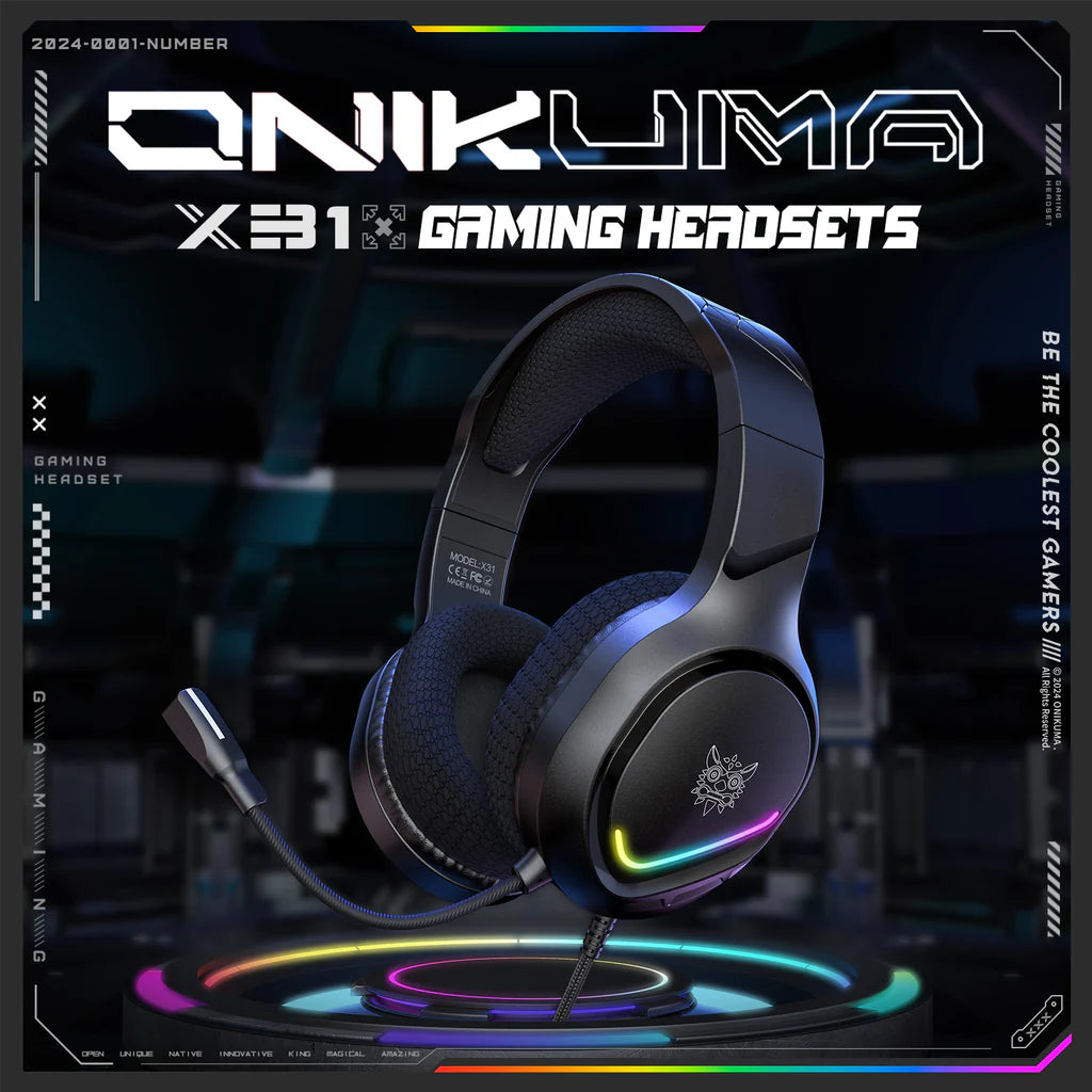 Onikuma X31 — Headset Gamer RGB con Cable