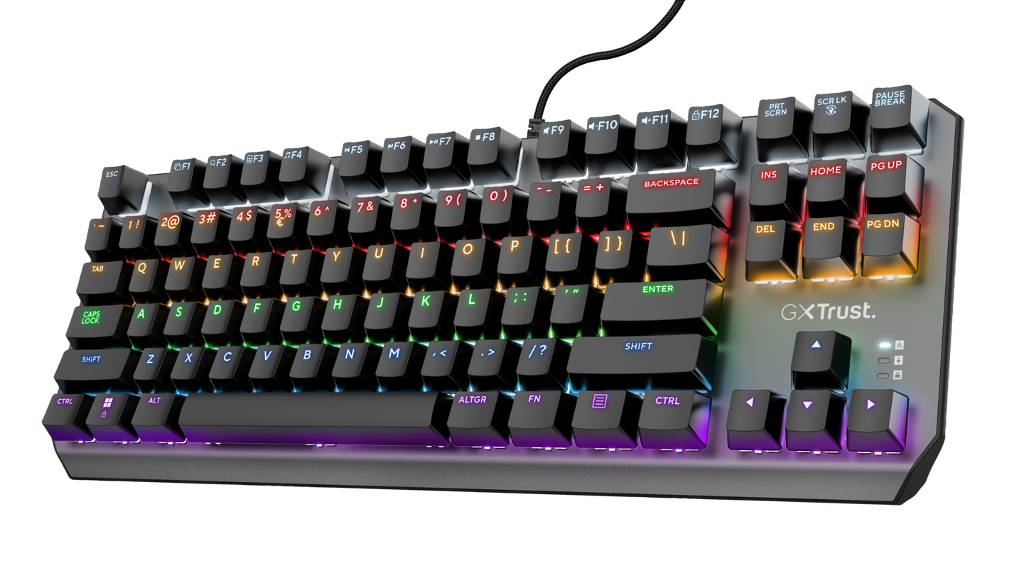 TECLADO MECANICO 80% GAMER TRUST GXT 834 CALLAZ TKL SWICH ROJO