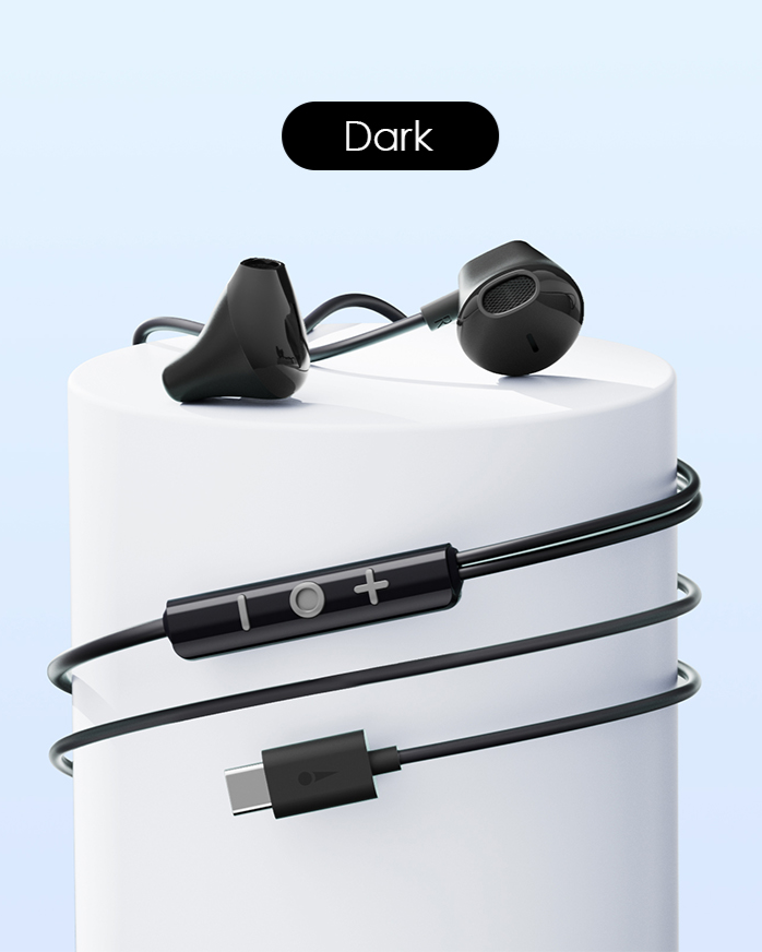 Audífonos Ergonomicos Tipo C Ultra Duraderos Halo Airy Negros