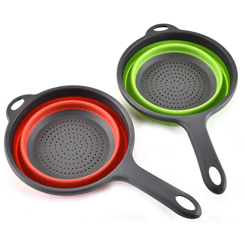 Colador Escurridor Silicona Plegable Para Frutas Y Verduras