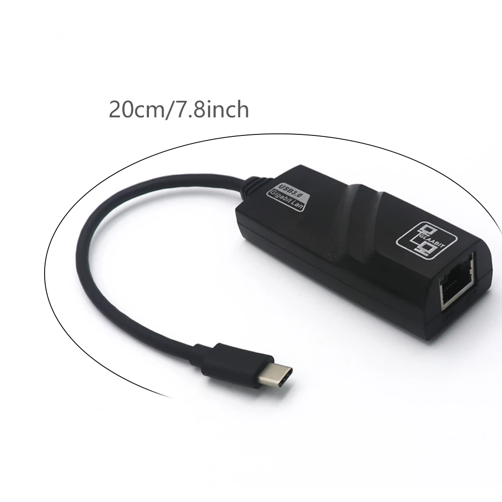 Adaptador RJ45 Puerto LAN A USB Tipo C Hasta 1000mbps