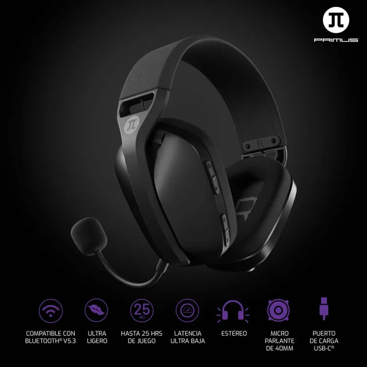 Diadema Gamer Alámbrica e Inalámbrica, Multiplataforma - Primus Arcus 360BT