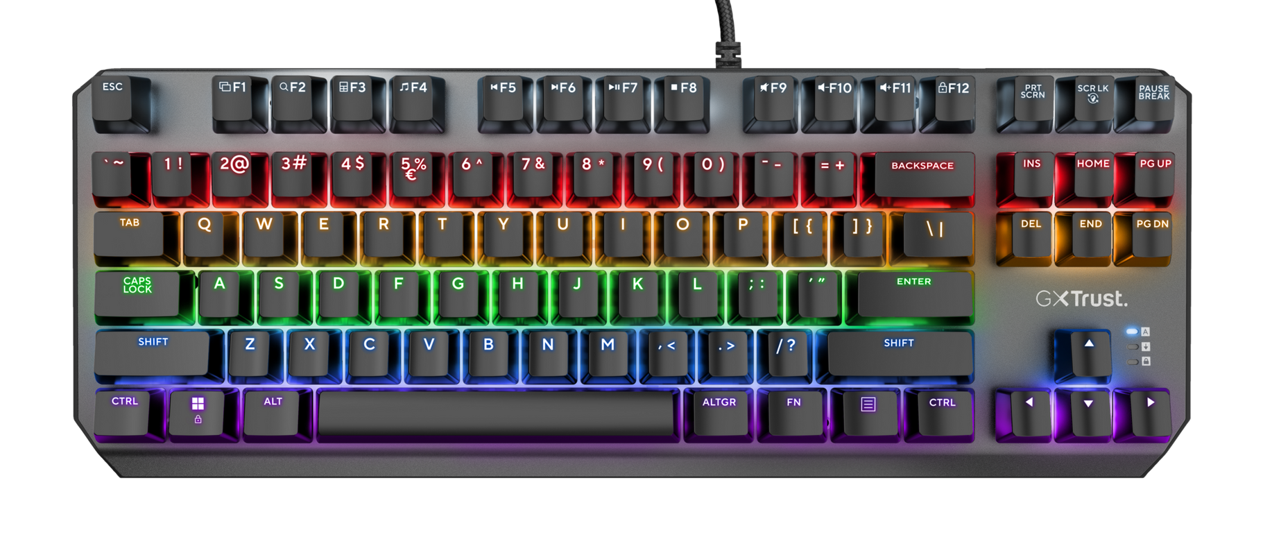 TECLADO MECANICO 80% GAMER TRUST GXT 834 CALLAZ TKL SWICH ROJO