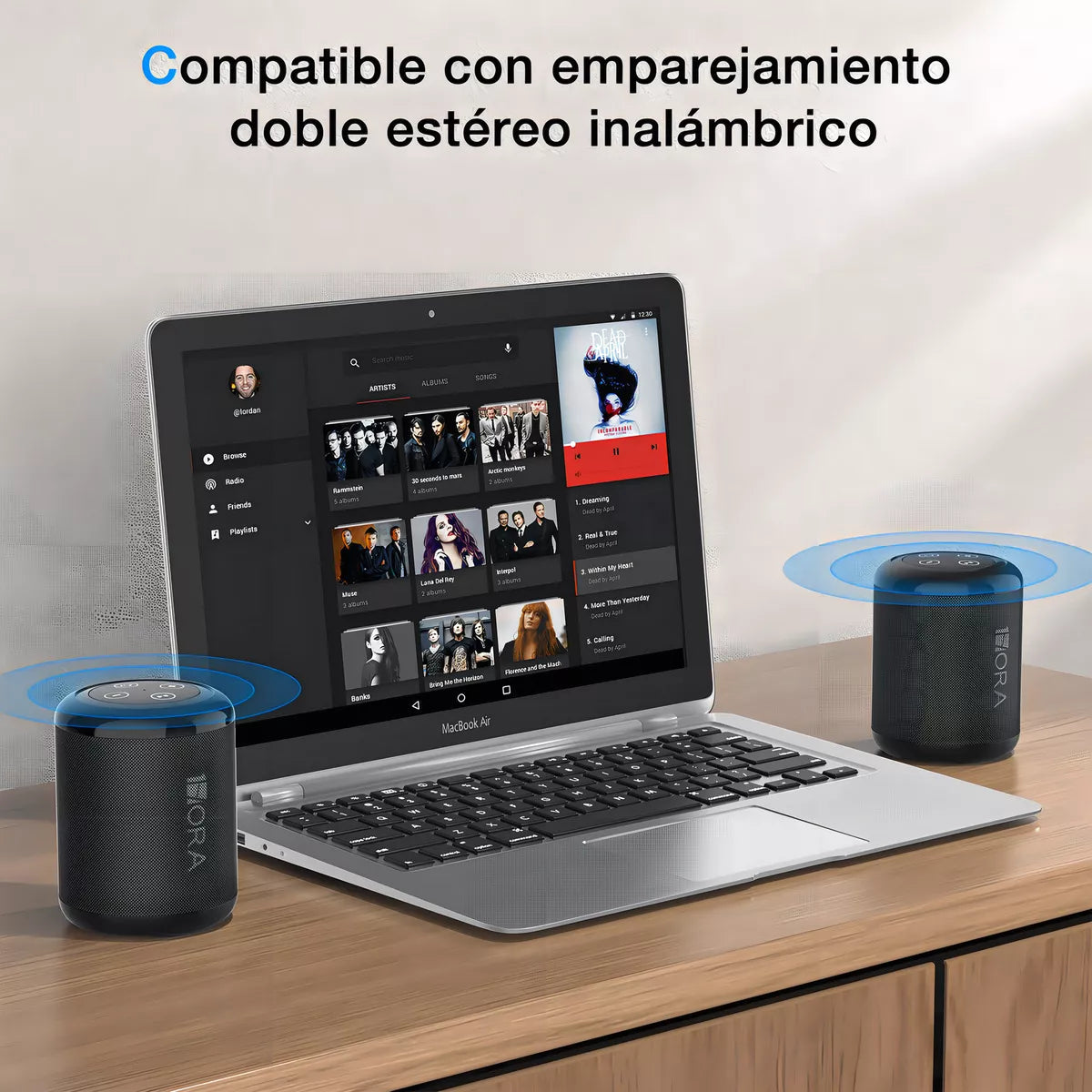 Parlante Bluetooth Portátil 1Hora Altavoz Inalámbrico Portátil con USB/TF/AUX BOC062