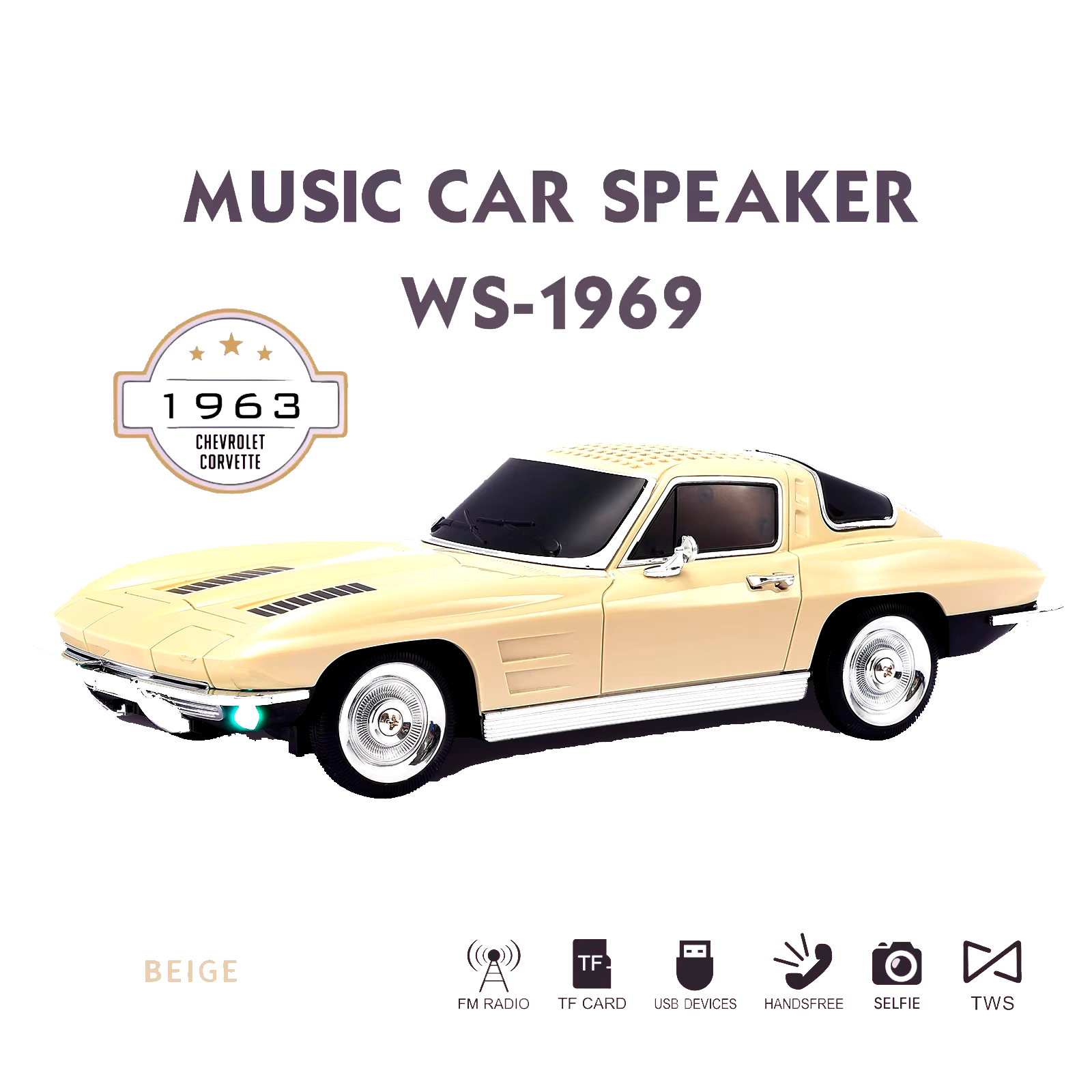 CARRO RADIO PARLANTE WS 1969 CORVETTE