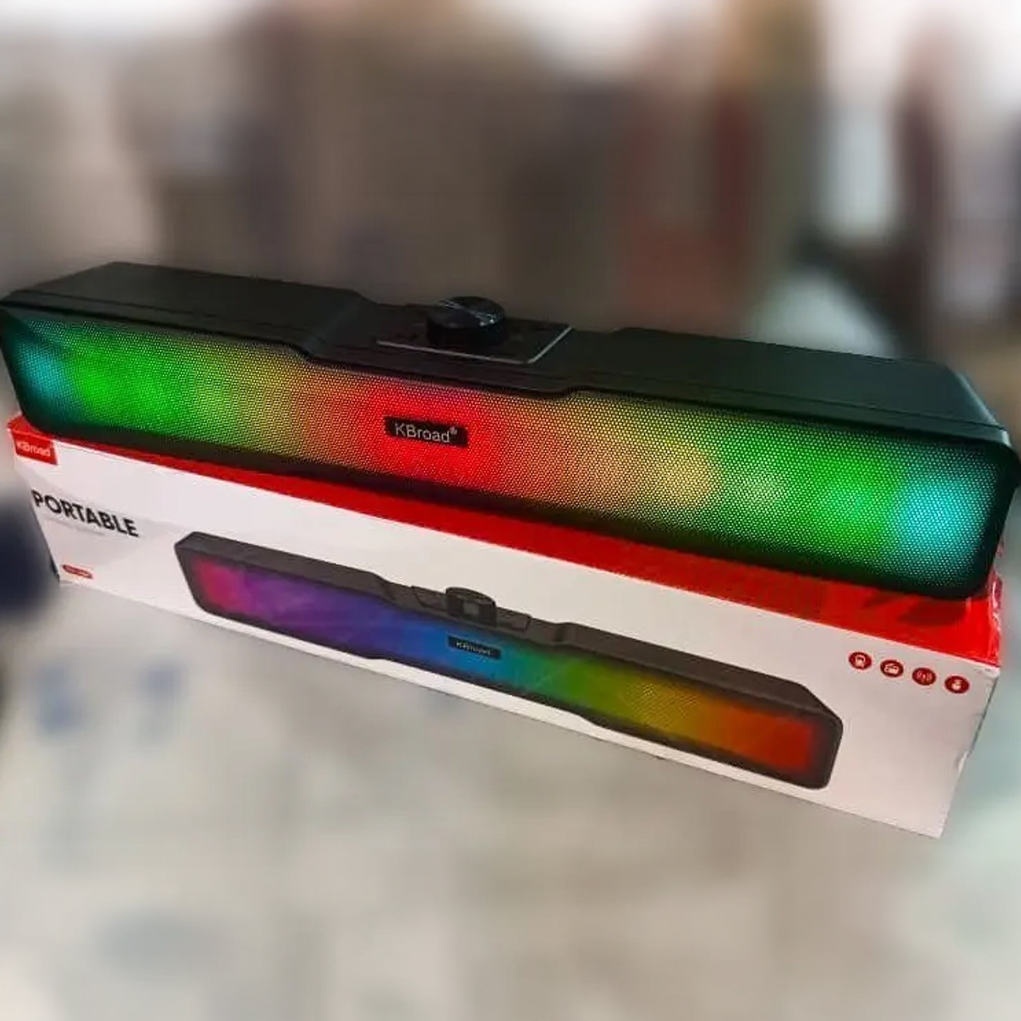 Parlante Bluetooth GTS-1363 Portátil Recargable con Luces RGB y Sonido Estéreo