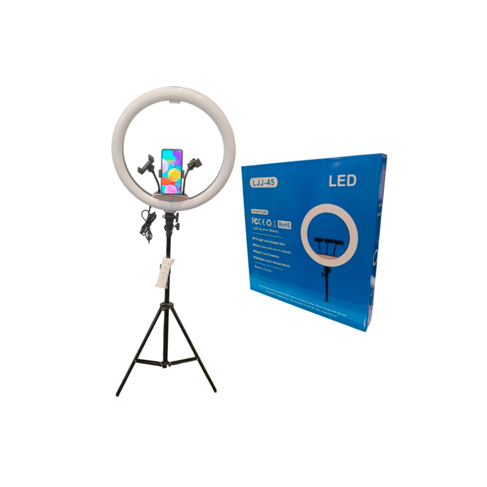 Aro de Luz LED RGB LJJ 45cm con Soporte para Celular