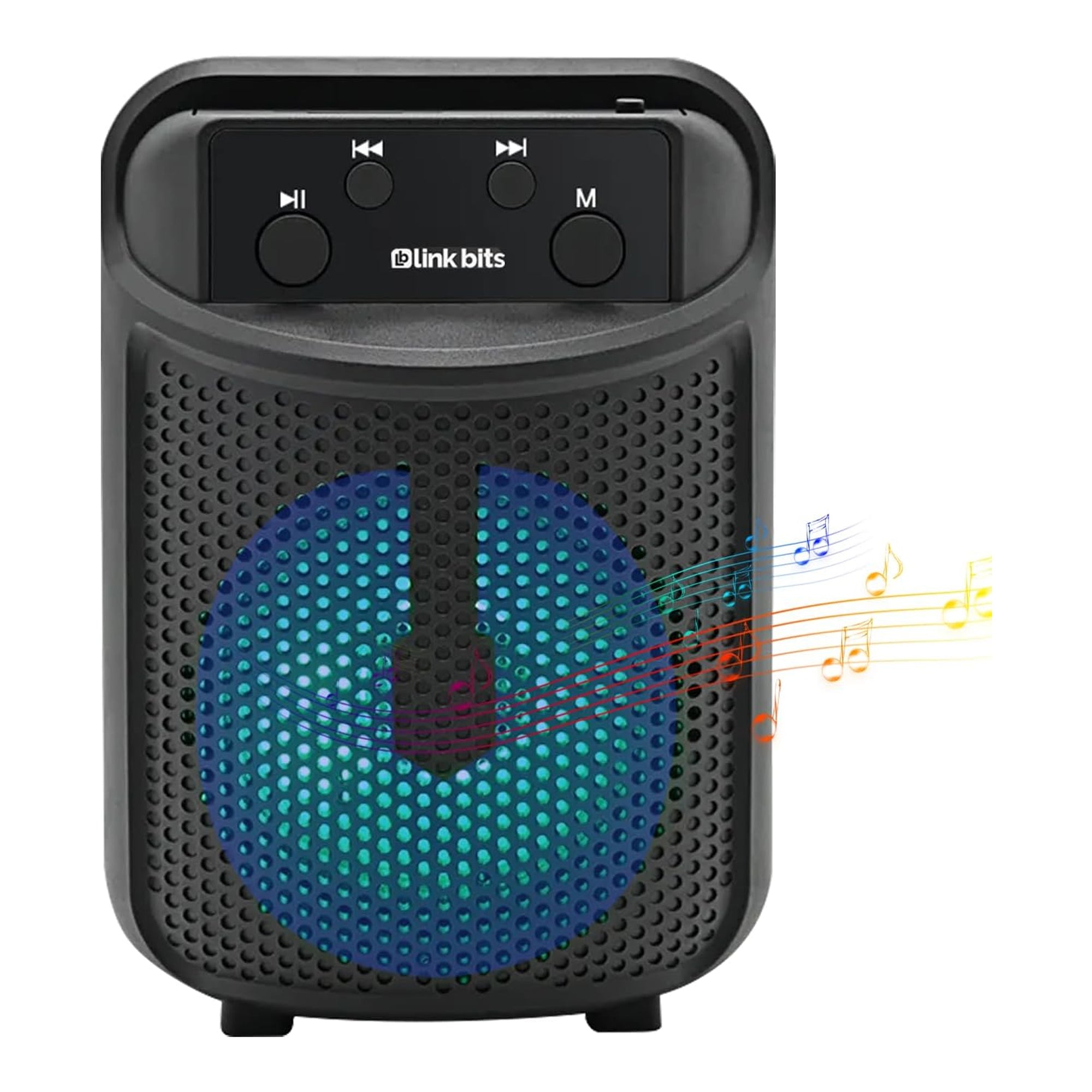 Parlante Bluetooth GTS-2288 Portátil Recargable con Luces RGB y Sonido Estéreo