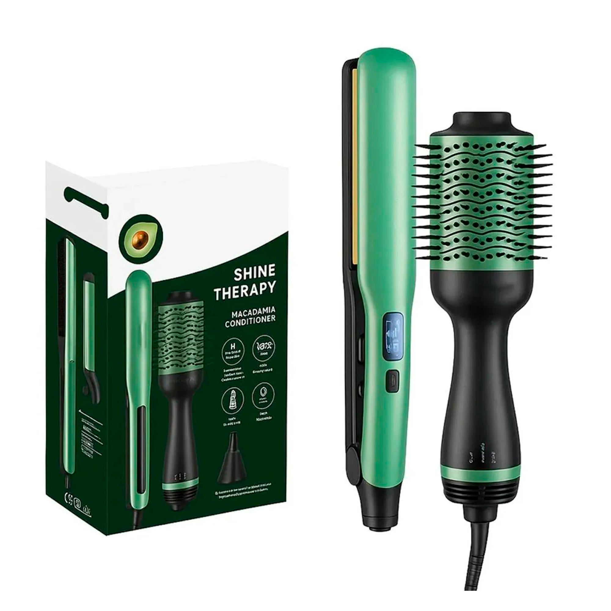 Cepillo Alisador y Plancha PRONOVA 2 en 1 Profesional para Cabello - Tienvir