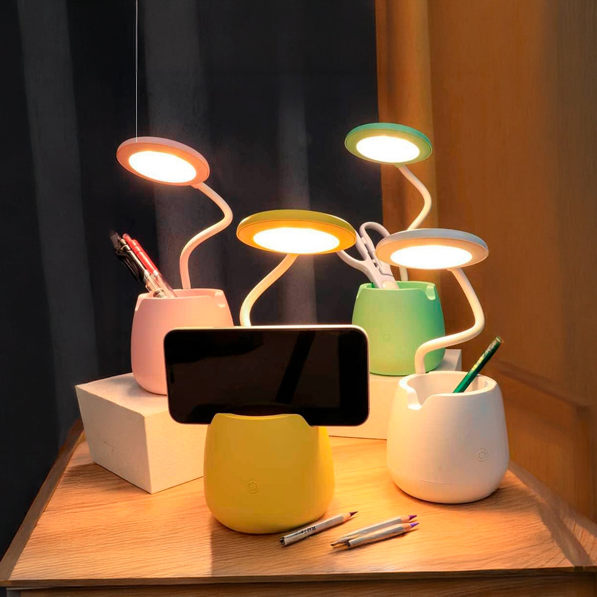 Lámpara LED de Escritorio Recargable MS-13 con Brazo Flexible - Tienvir