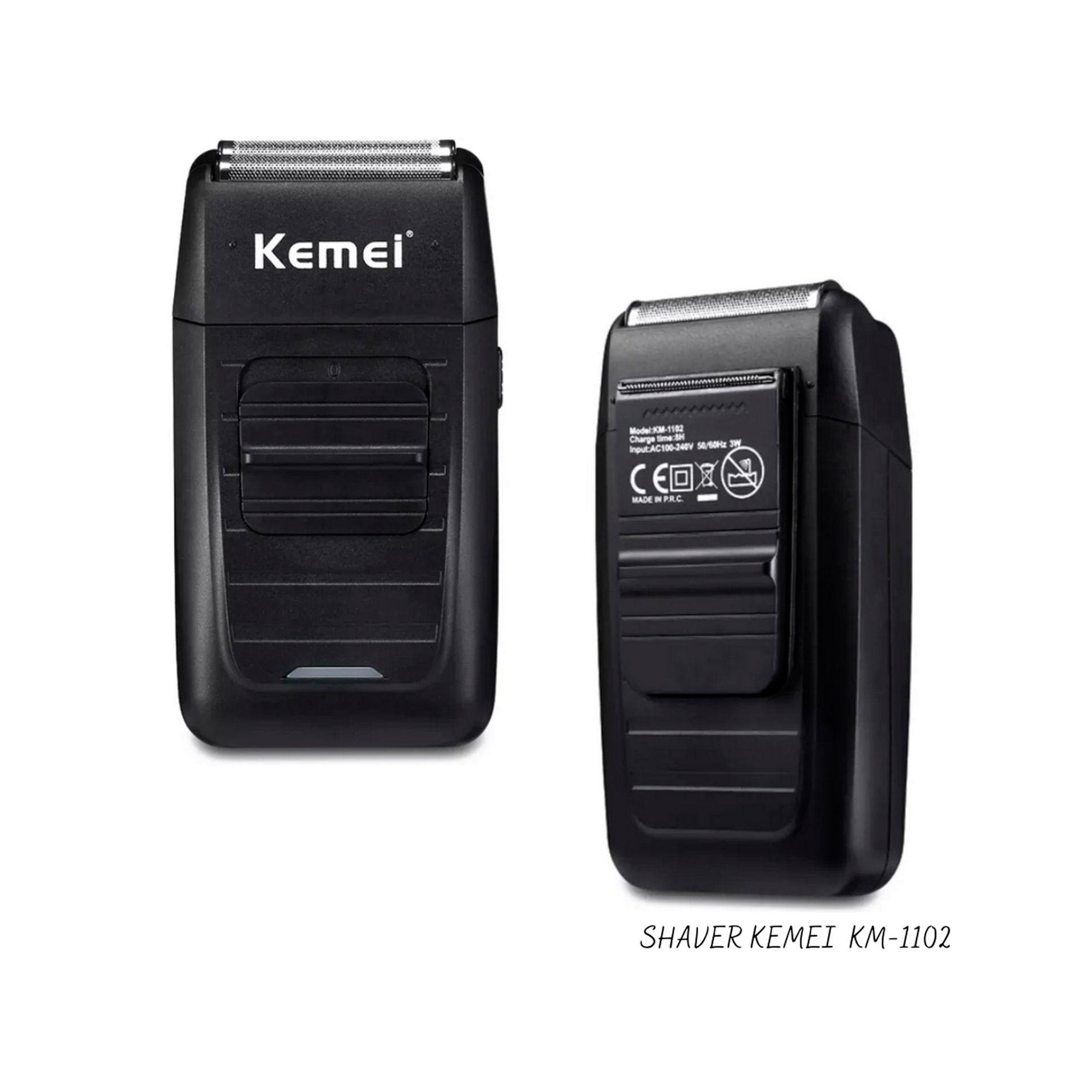 Afeitadora Kemei KM-1102 Recargable – Acabado Profesional al Ras - Tienvir