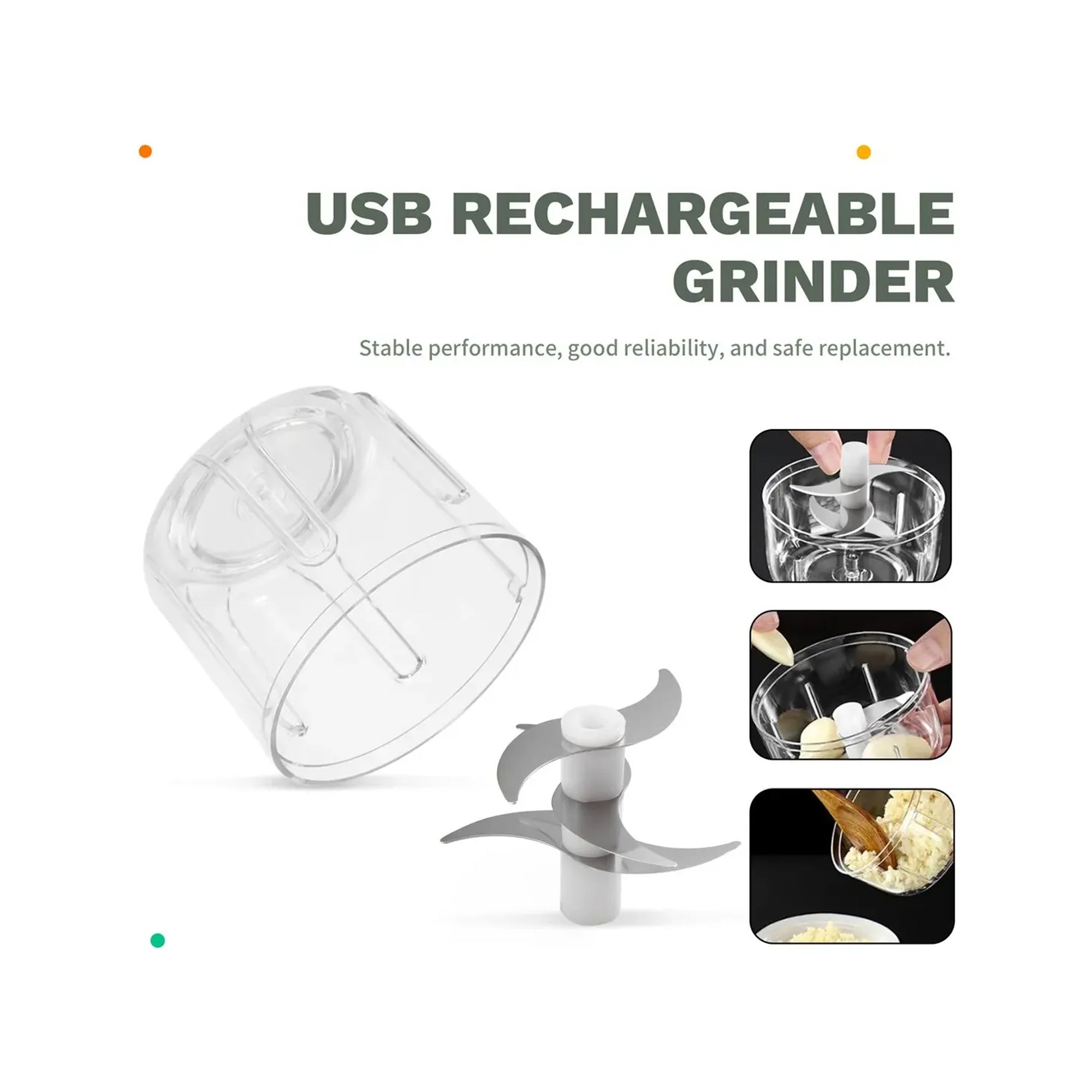 Mini Picador Eléctrico Recargable USB para Alimentos - Tienvir