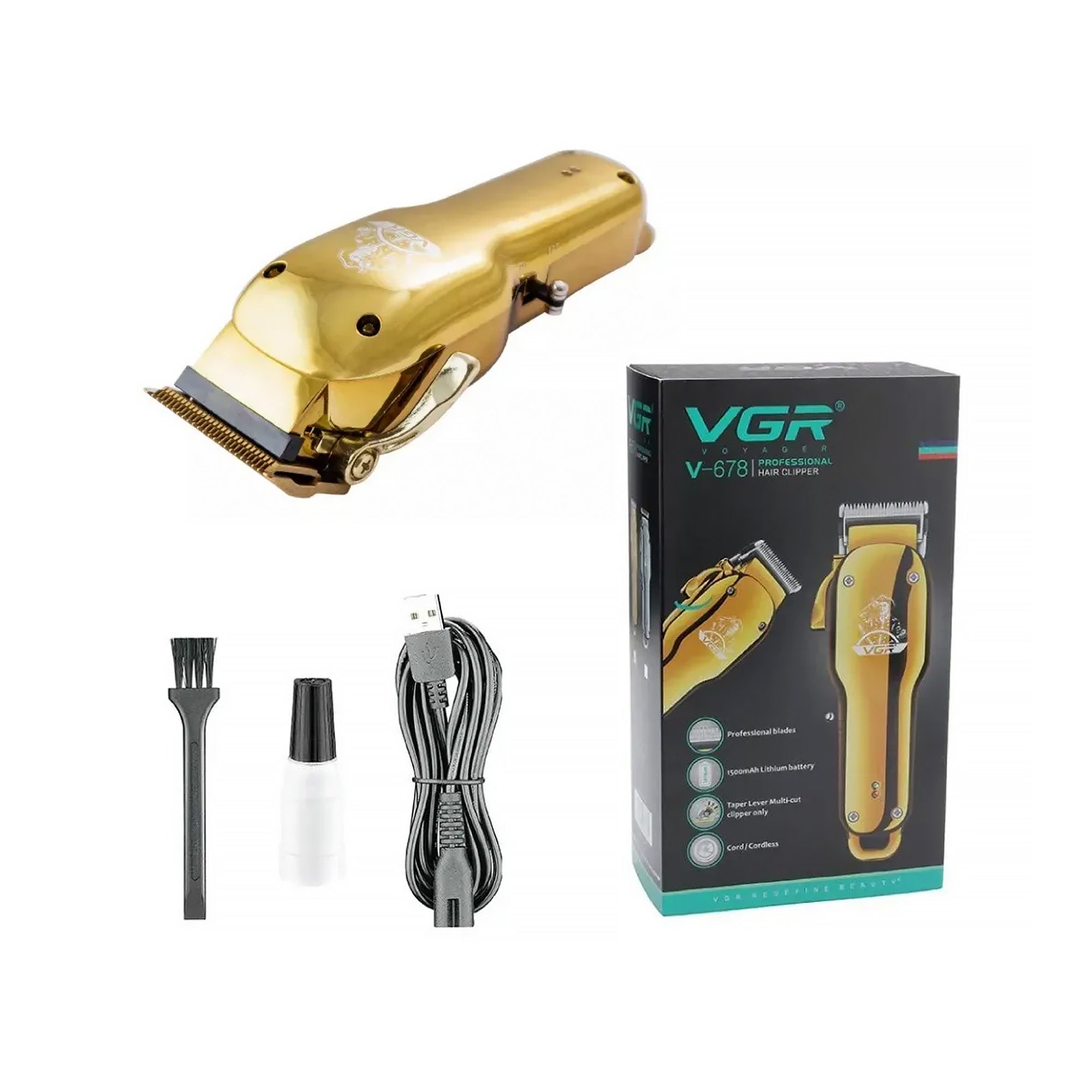 Máquina de Corte peluquera VGR V-678 Recargable – Profesional Cabello y Barba - Tienvir