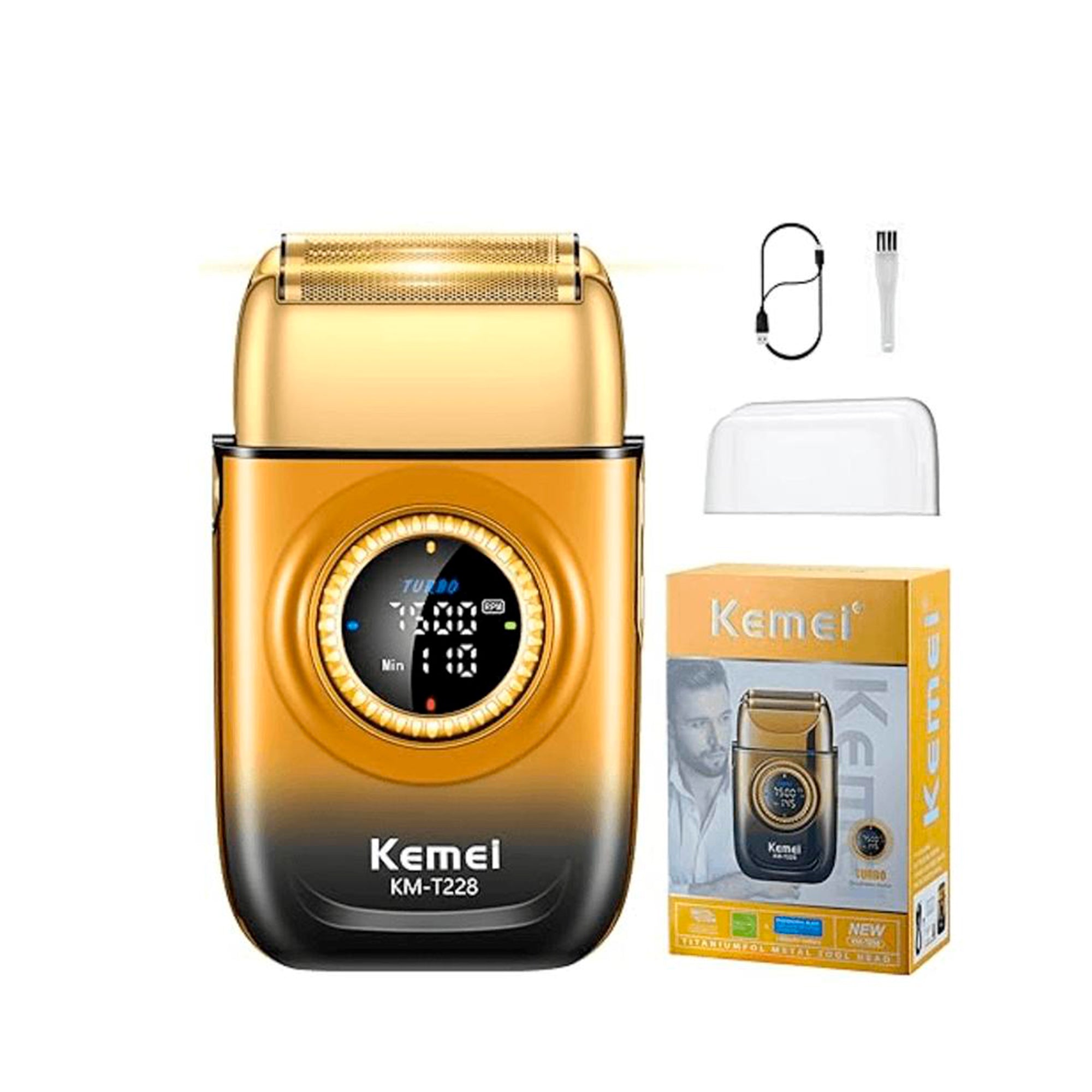 Afeitadora Kemei KM-228 Profesional – Pantalla LCD y 3 Velocidades - Tienvir