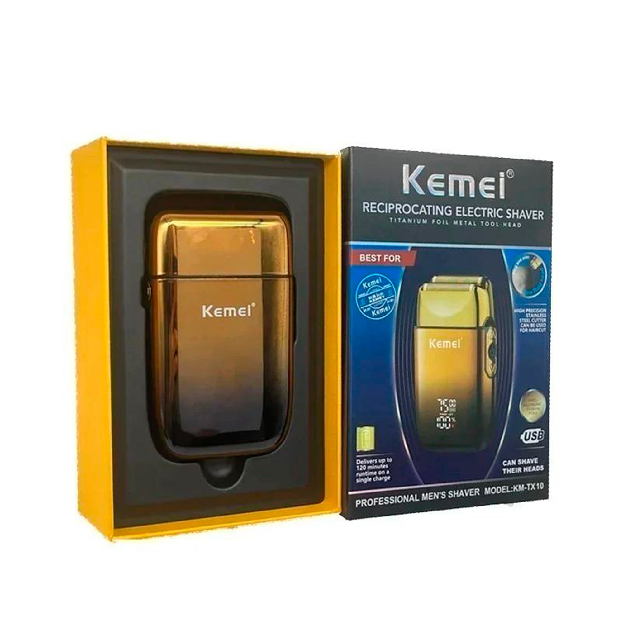Afeitadora Kemei KM-TX10 Profesional – Pantalla LCD y Acabado al Ras - Tienvir