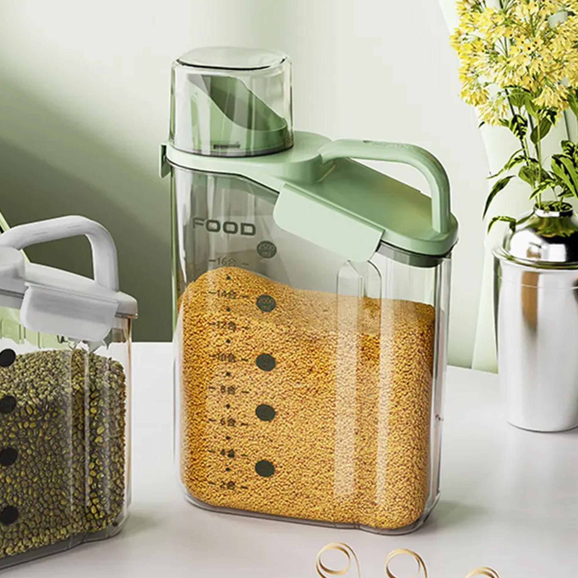 Contenedor Hermético de Almacenamiento 1800 ml con Dispensador y Tapa Sellada