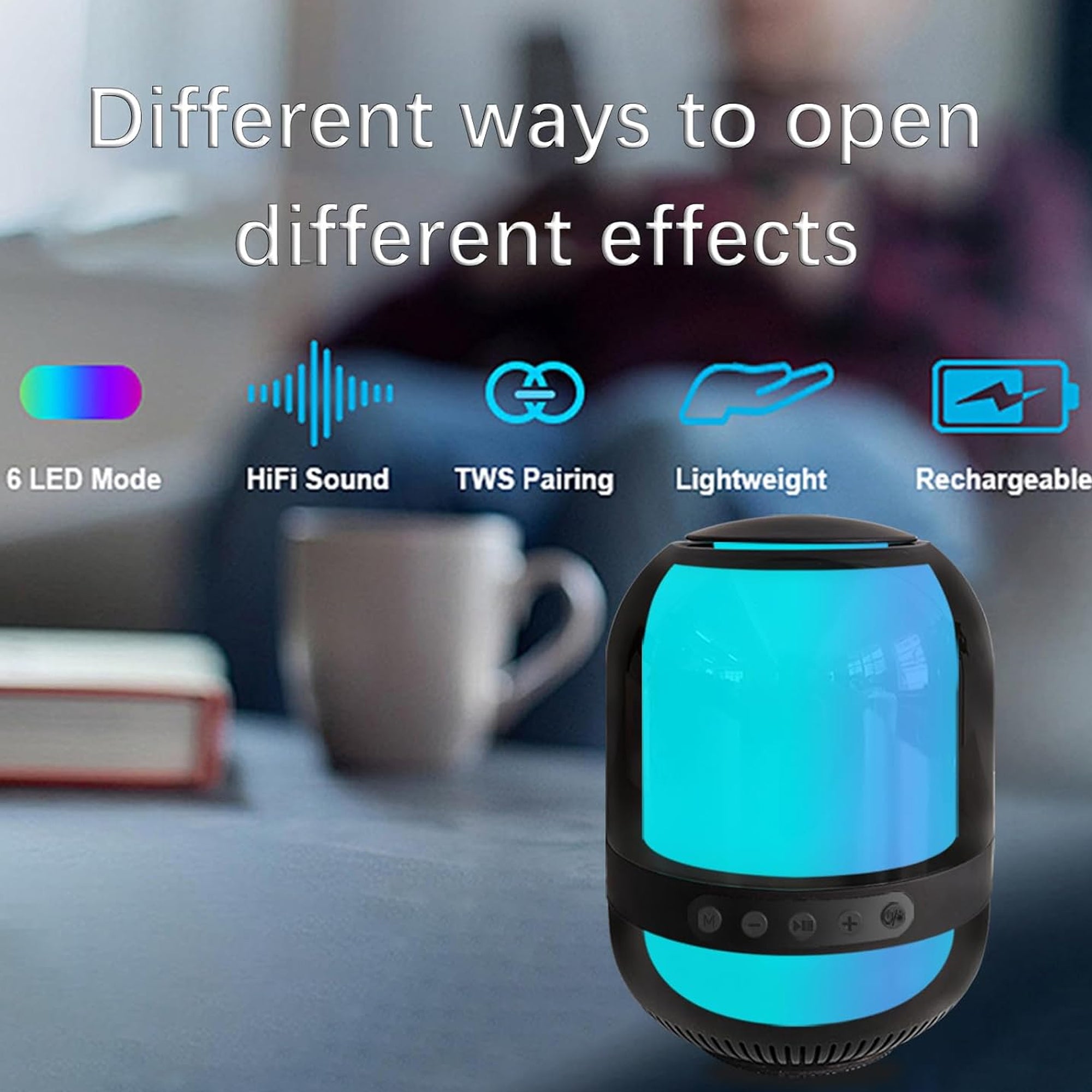 Parlante Bluetooth GTS-2149 Recargable con Luces RGB y Sonido Estéreo