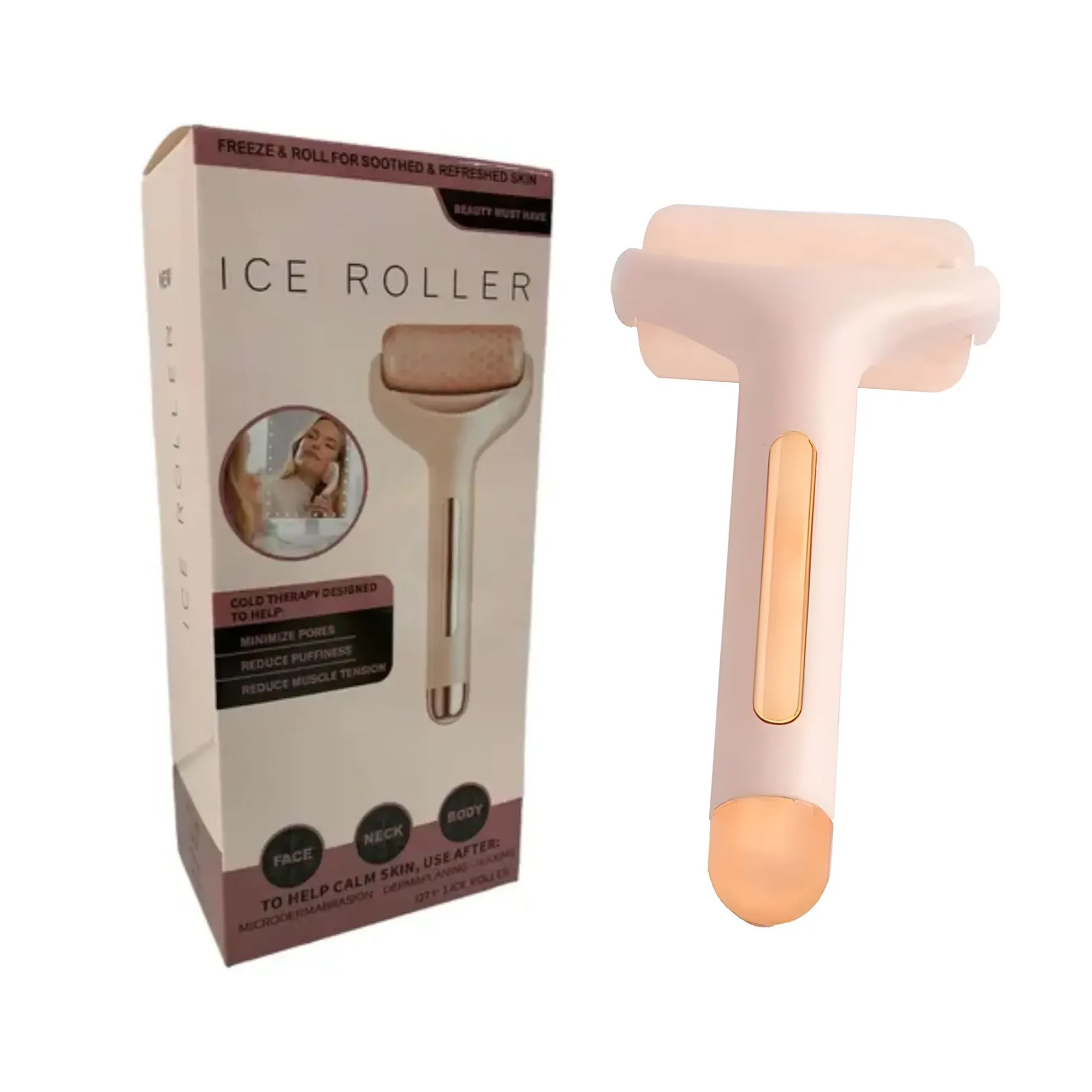 Rodillo Facial Ice Roller de Crioterapia con Gel Refrigerante Reutilizable