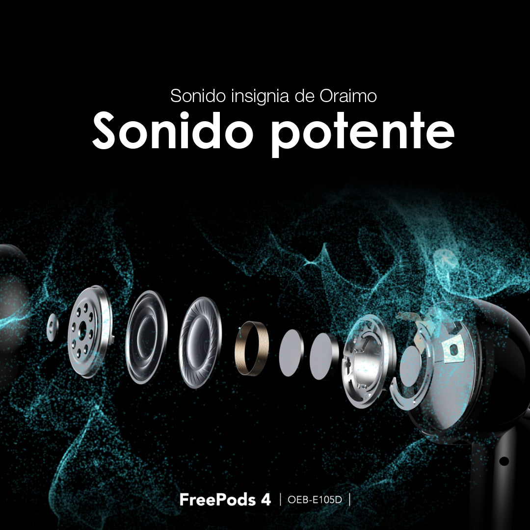 Audífonos Bluetooth con Cancelación de Ruido Activa FreePods 4