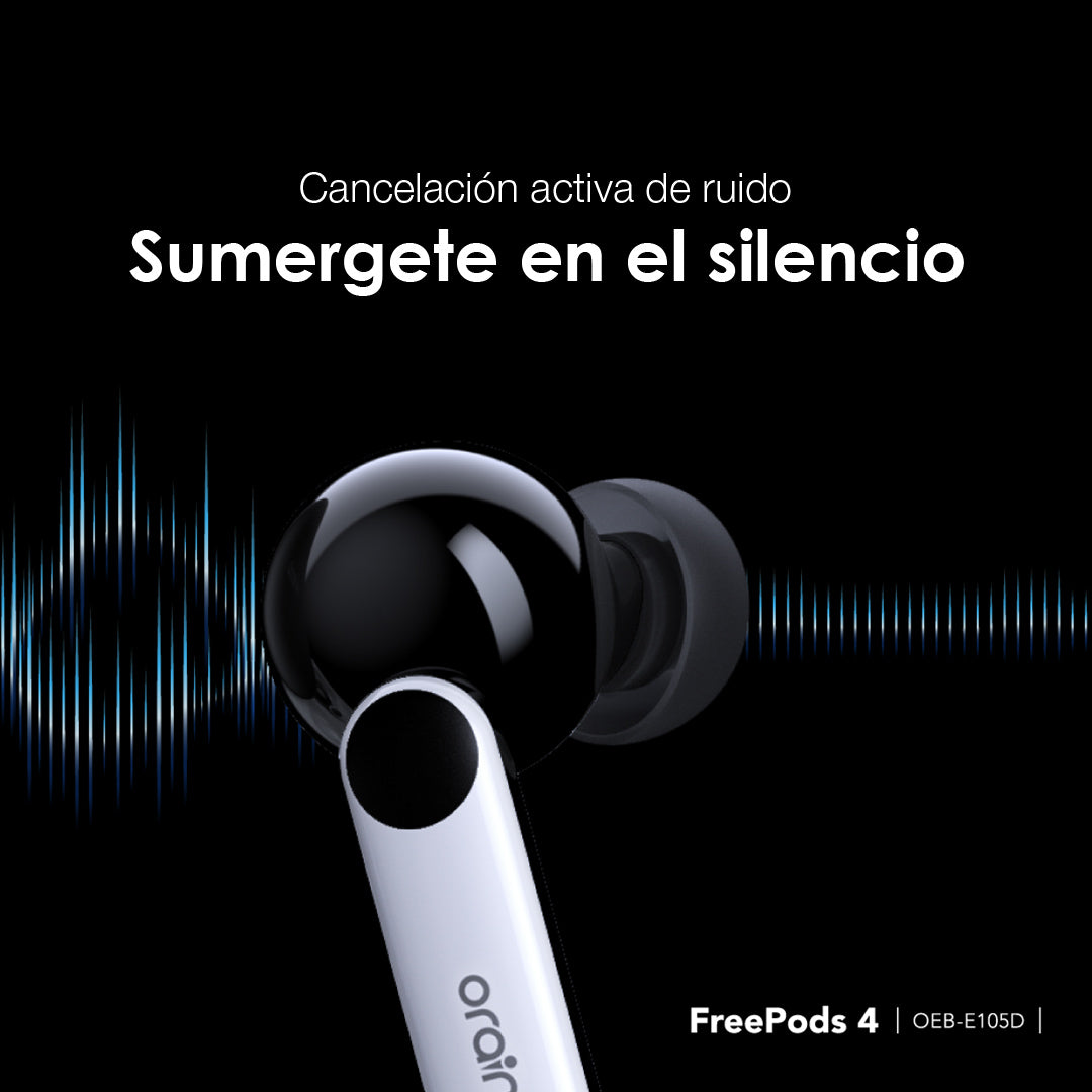Audífonos Bluetooth con Cancelación de Ruido Activa FreePods 4