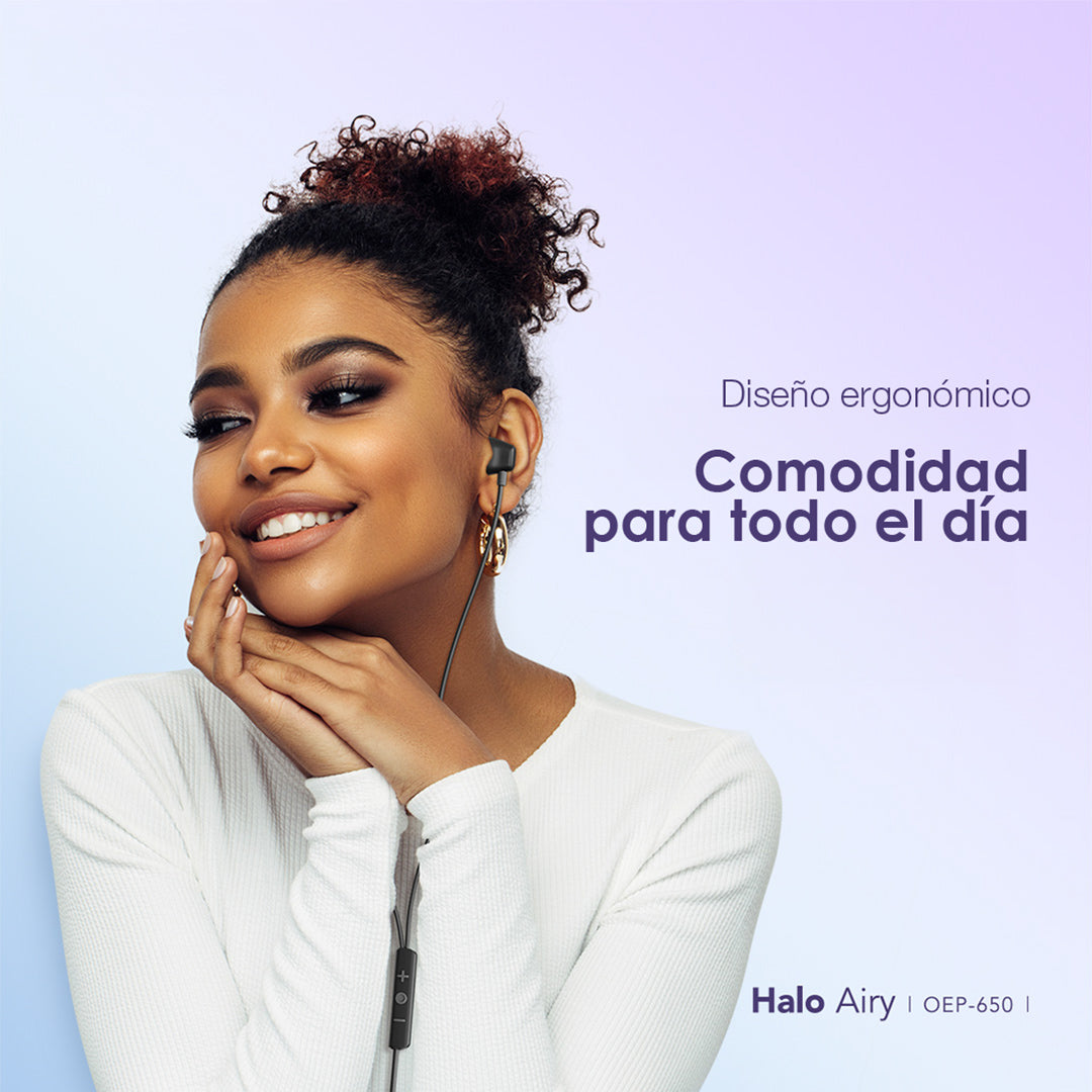 Audífonos Ergonomicos Tipo C Ultra Duraderos Halo Airy Negros