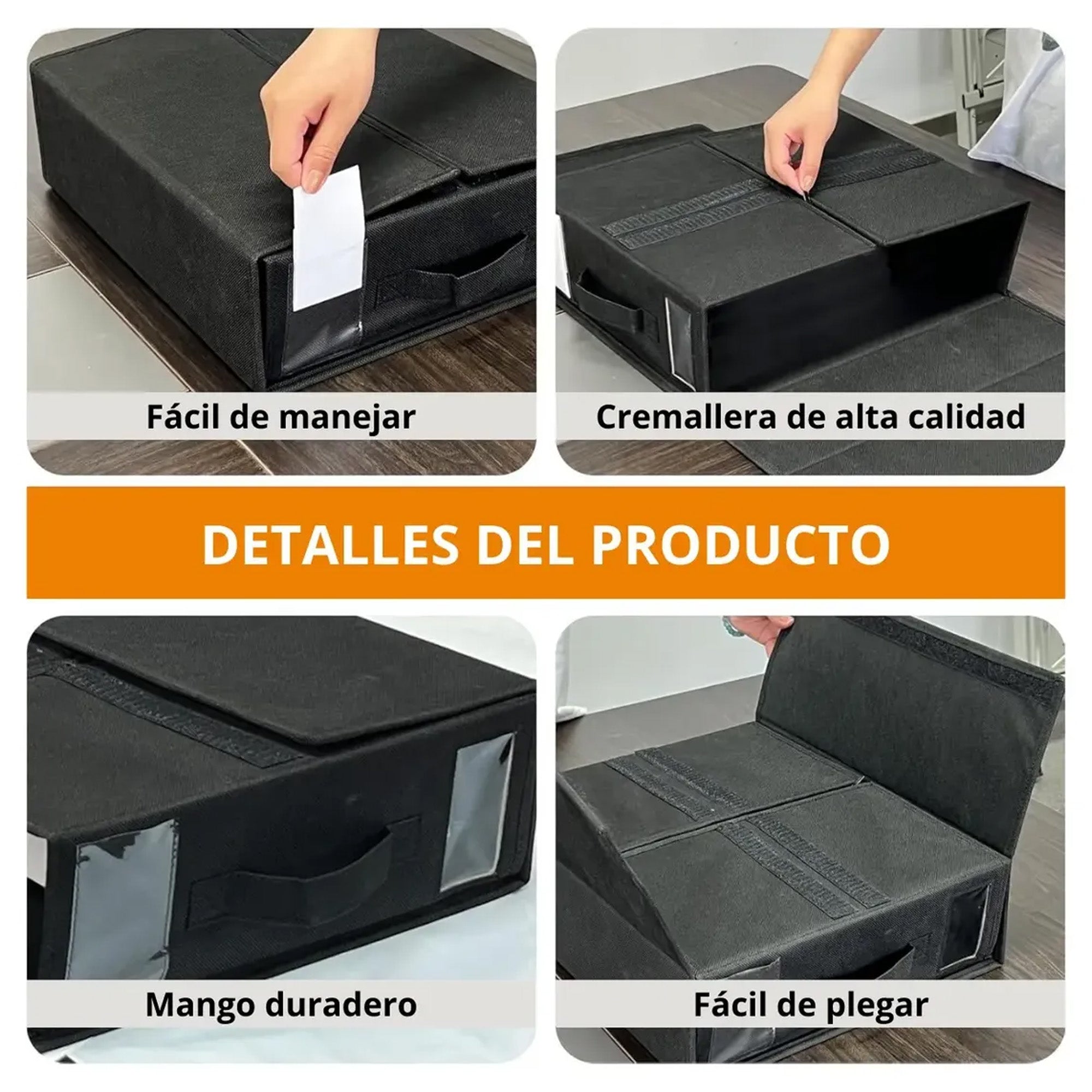 Organizador de Tela Oxford con Ventana Transparente y Cremallera