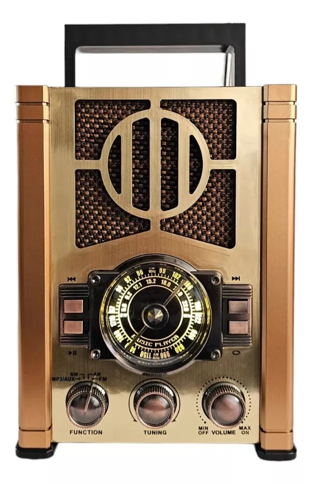 Radio Vintage AM y FM Parlante Bluetooth Recargable NS-6619BT
