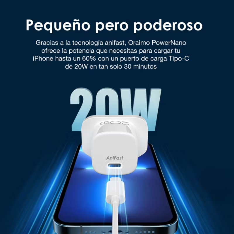 Mini Cargador Carga Rapida 20W Oraimo PowerNano