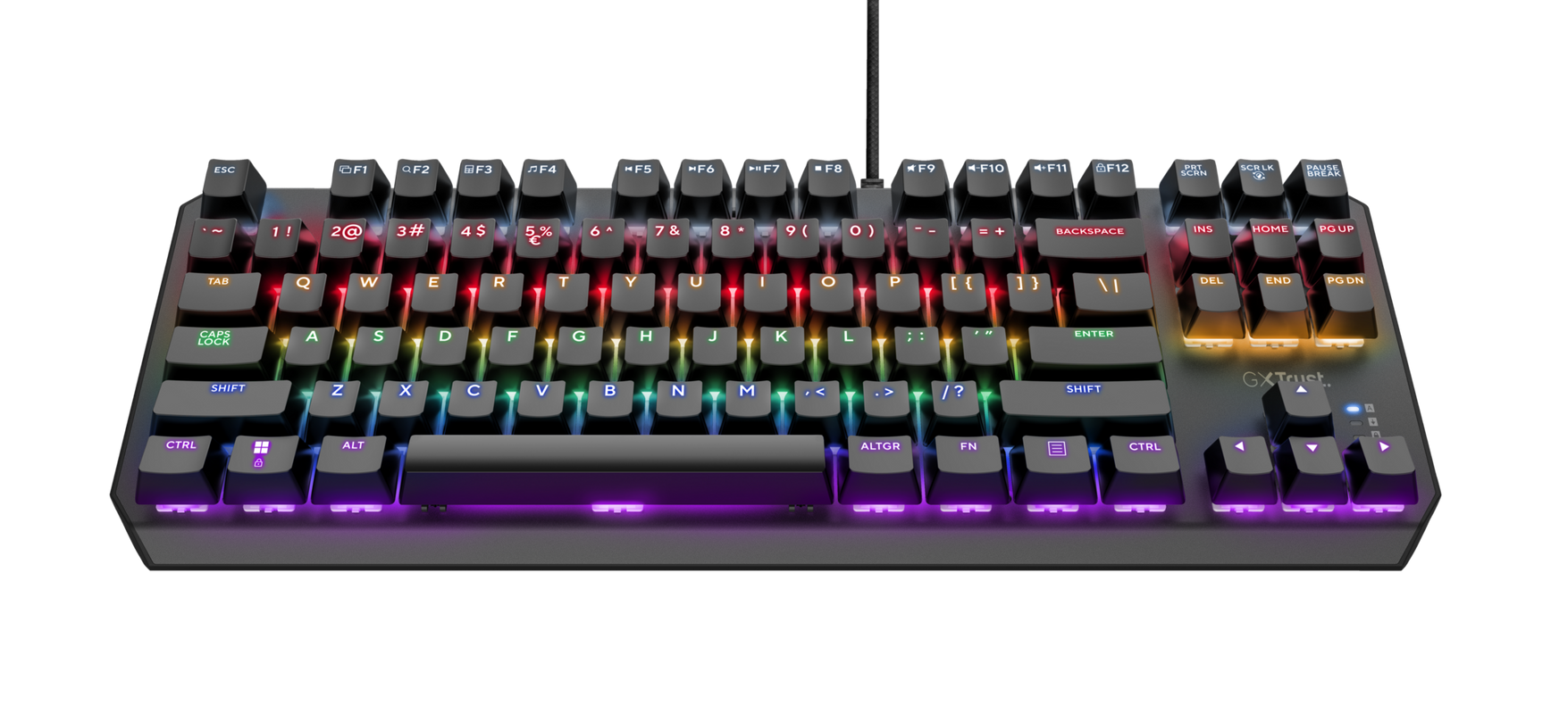 TECLADO MECANICO 80% GAMER TRUST GXT 834 CALLAZ TKL SWICH ROJO