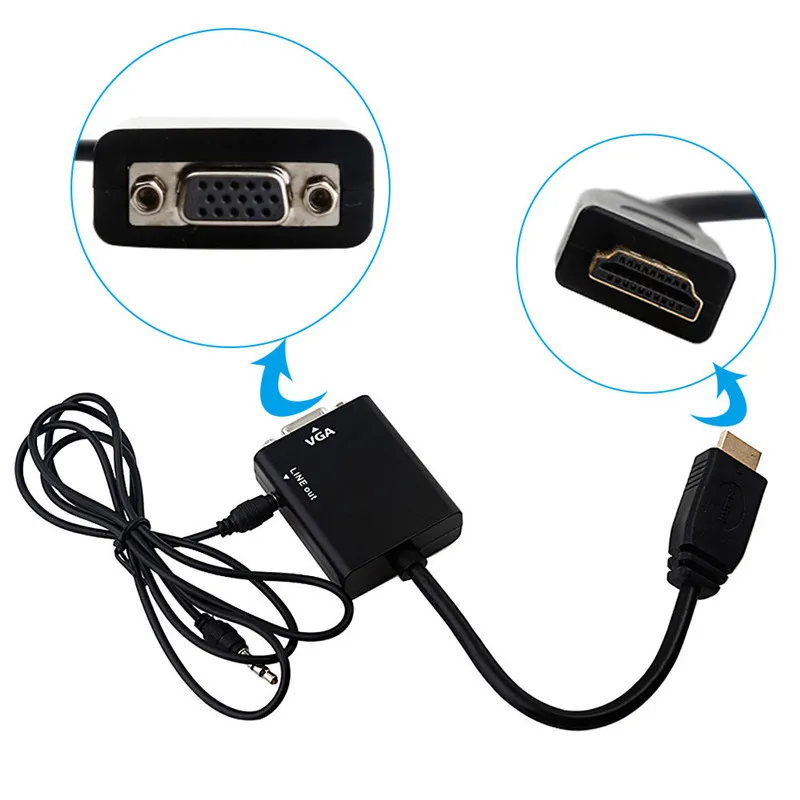 Adaptador Convertidor HDMI A VGA y Audio