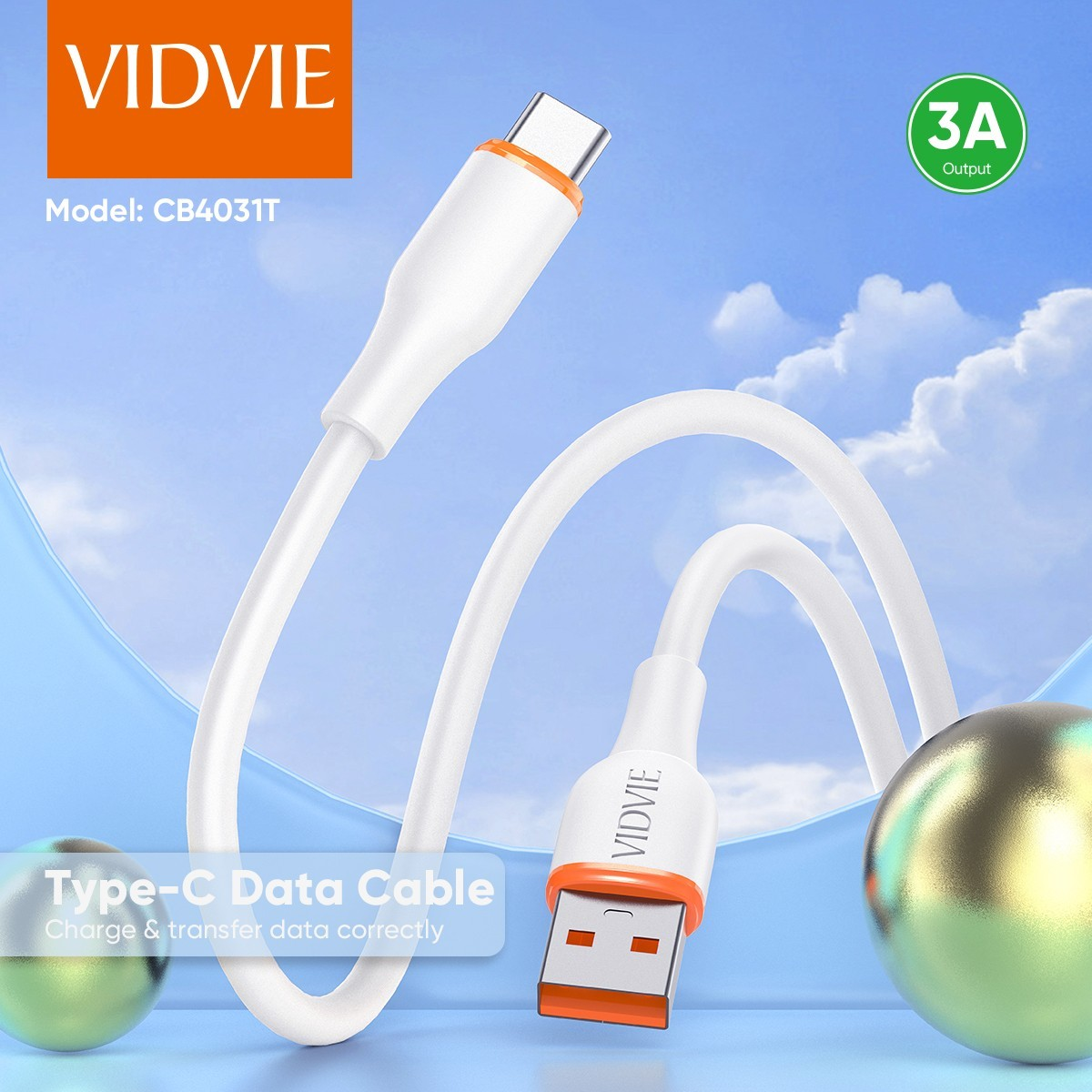Cable Tipo C Data Cable 1 mts 20W Vidvie CB4031T