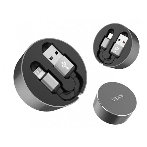 Cable Retractil Vidvie CB444 IPHONE/ANDROID/Micro USB-Tipo B - Tienvir