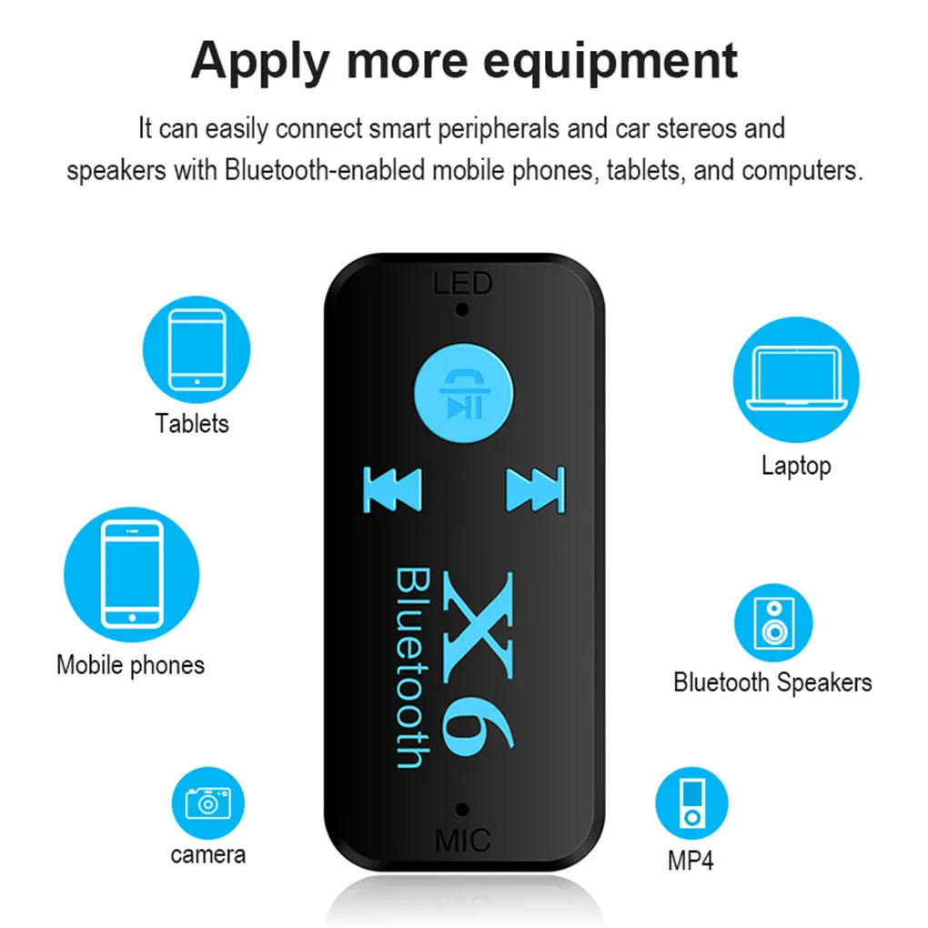 Adaptador Bluetooth X6 para Carro Radio Jack 3.5mm
