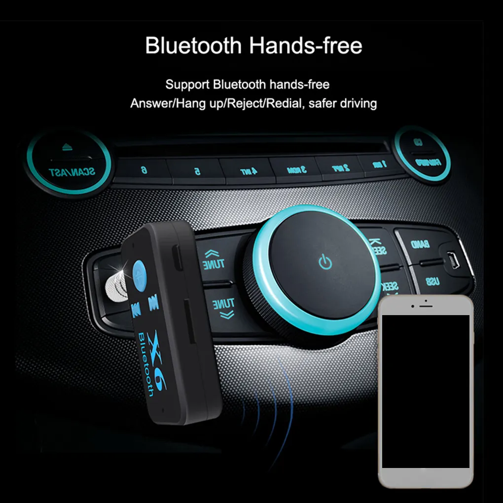 Adaptador Bluetooth X6 para Carro Radio Jack 3.5mm