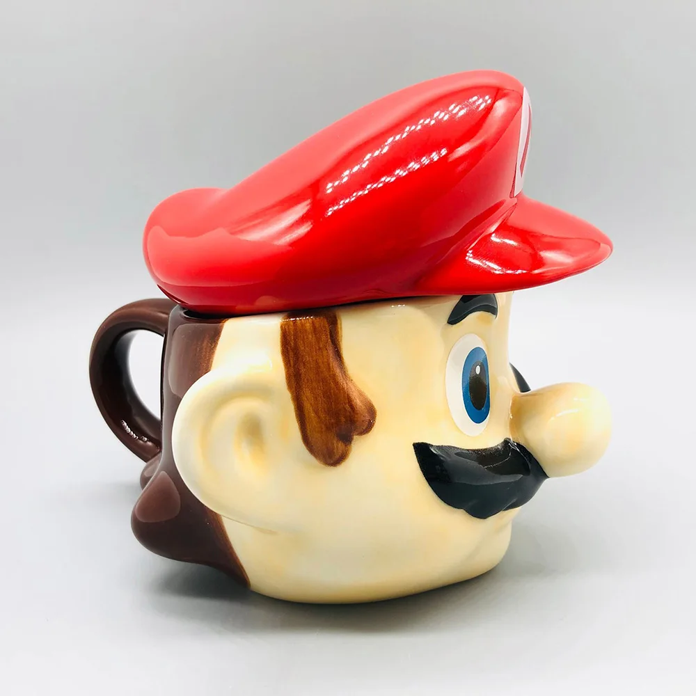 Mug Rostro Mario Bros con Tapa