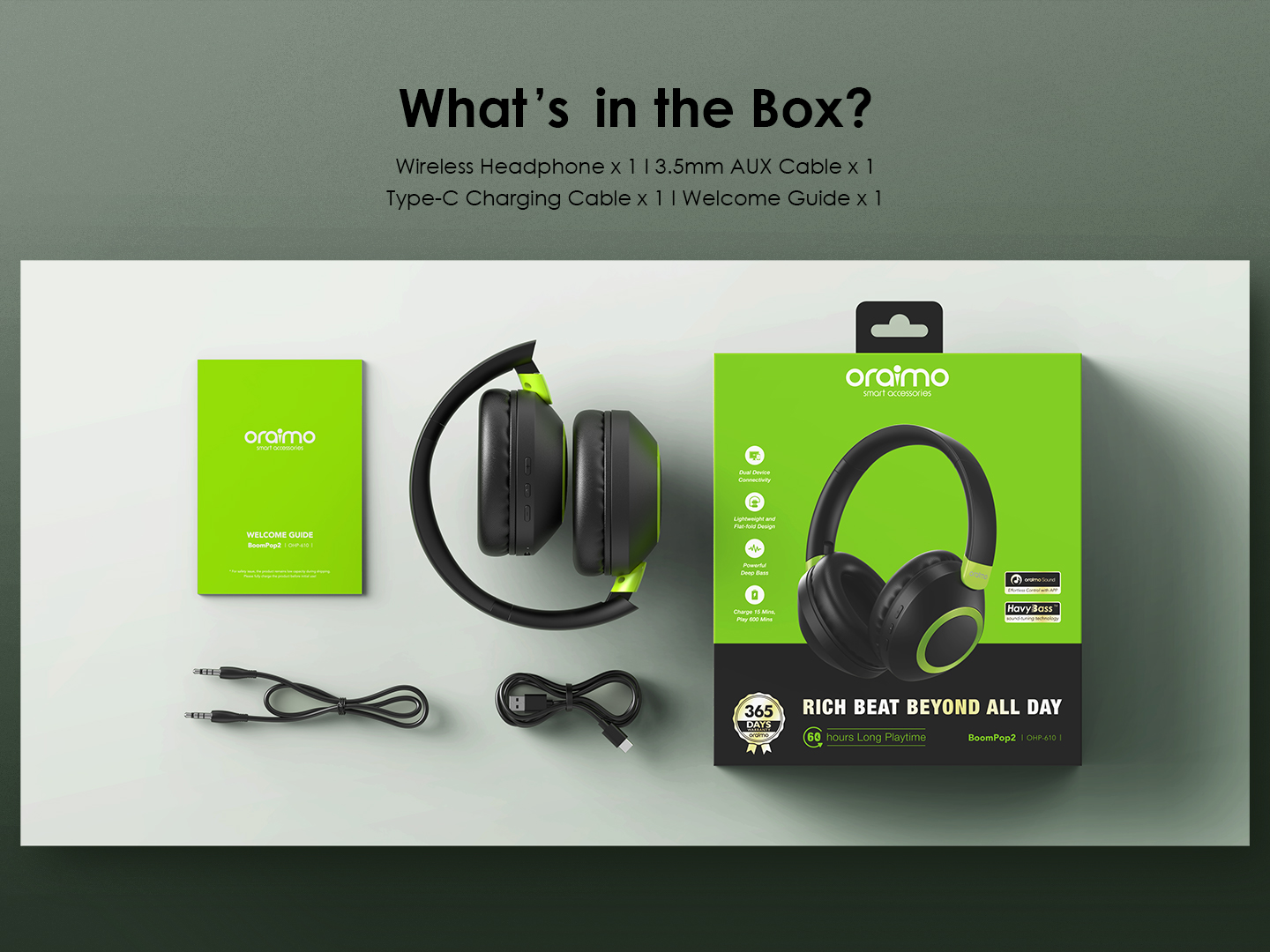 Audifonos Diadema Bluetooth Inalambricas 60H BoomPop 2