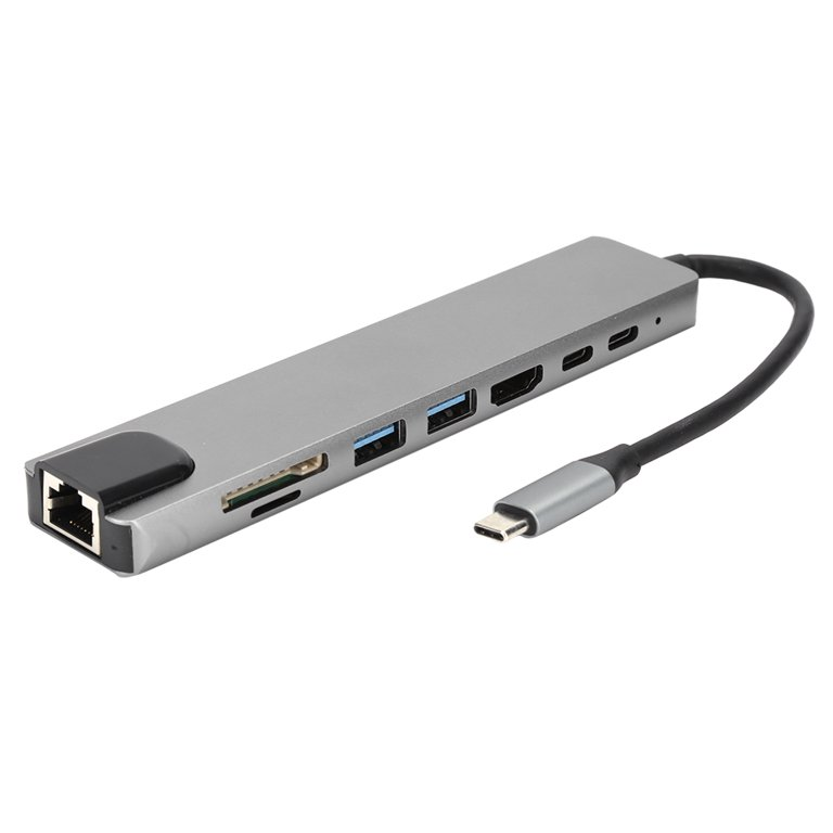 HUB Multipuerto Adaptador 8 en 1 A Tipo C TF SD RJ25 USB 3.0