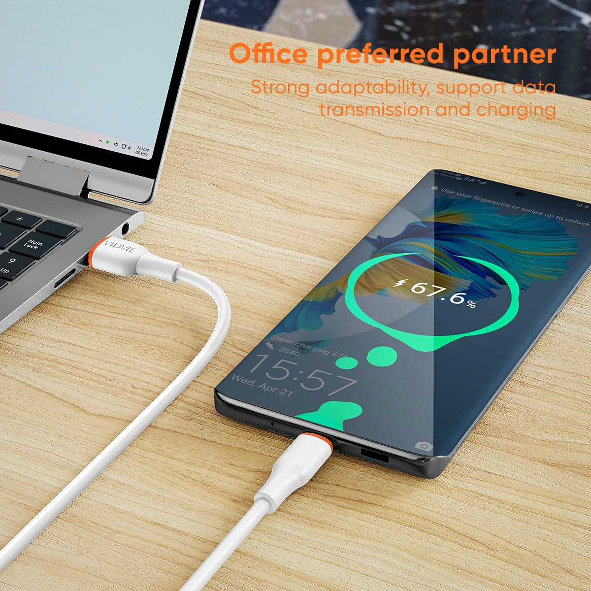 Cable Tipo C Data Cable 1 mts 20W Vidvie CB4031T