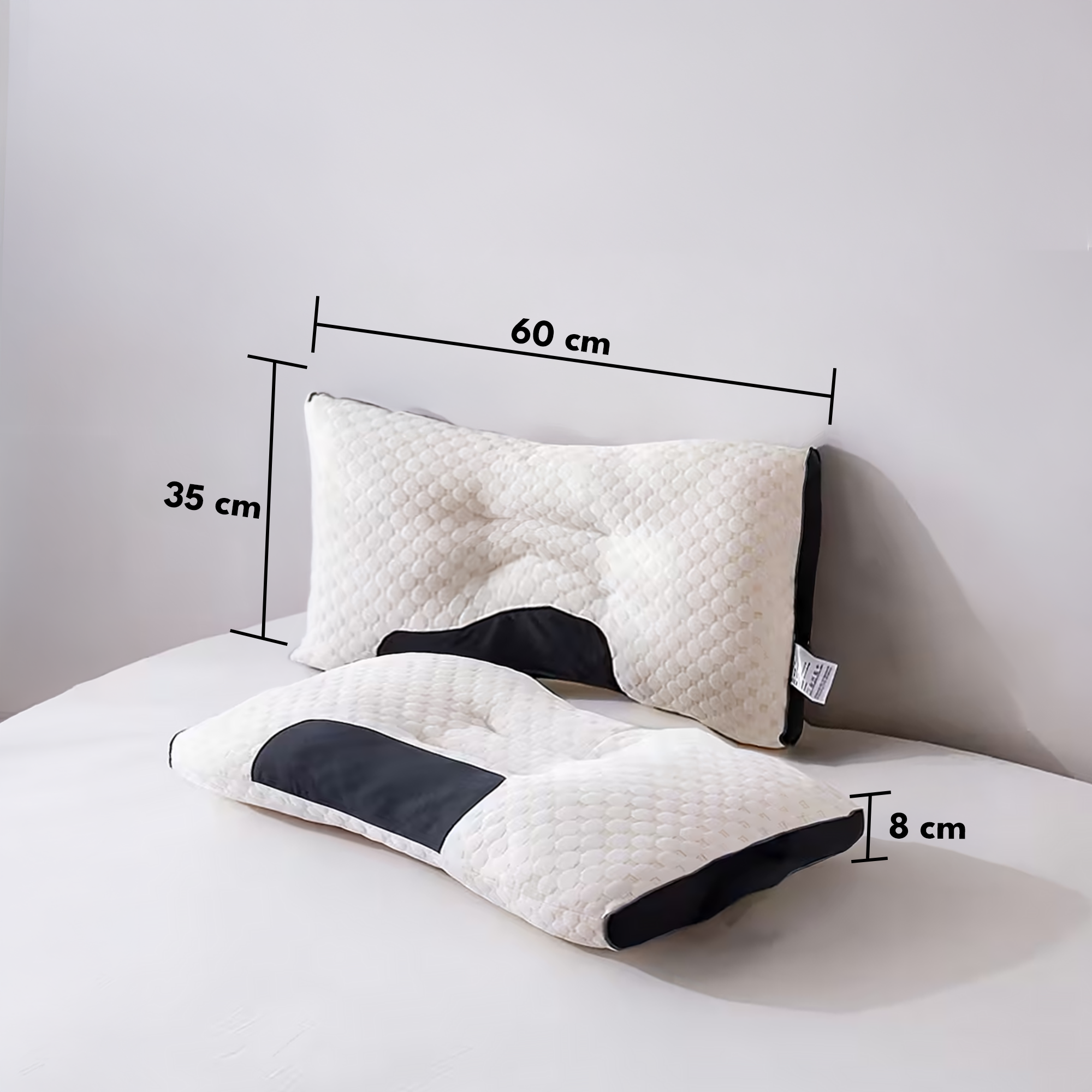 Almohada Básica Delgada (Bajita) Suave y Cómoda Ideal para Dormir sin Altura ni Volumen - Tienvir
