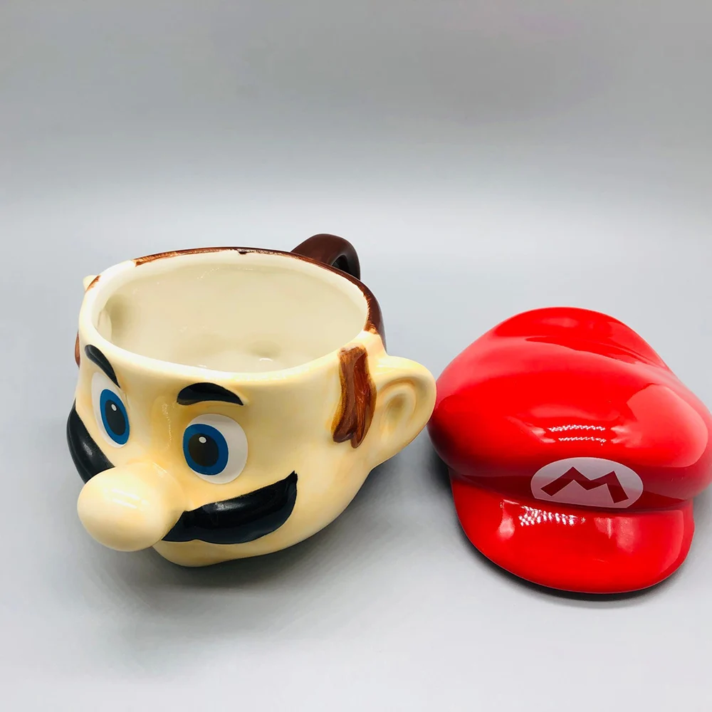 Mug Rostro Mario Bros con Tapa