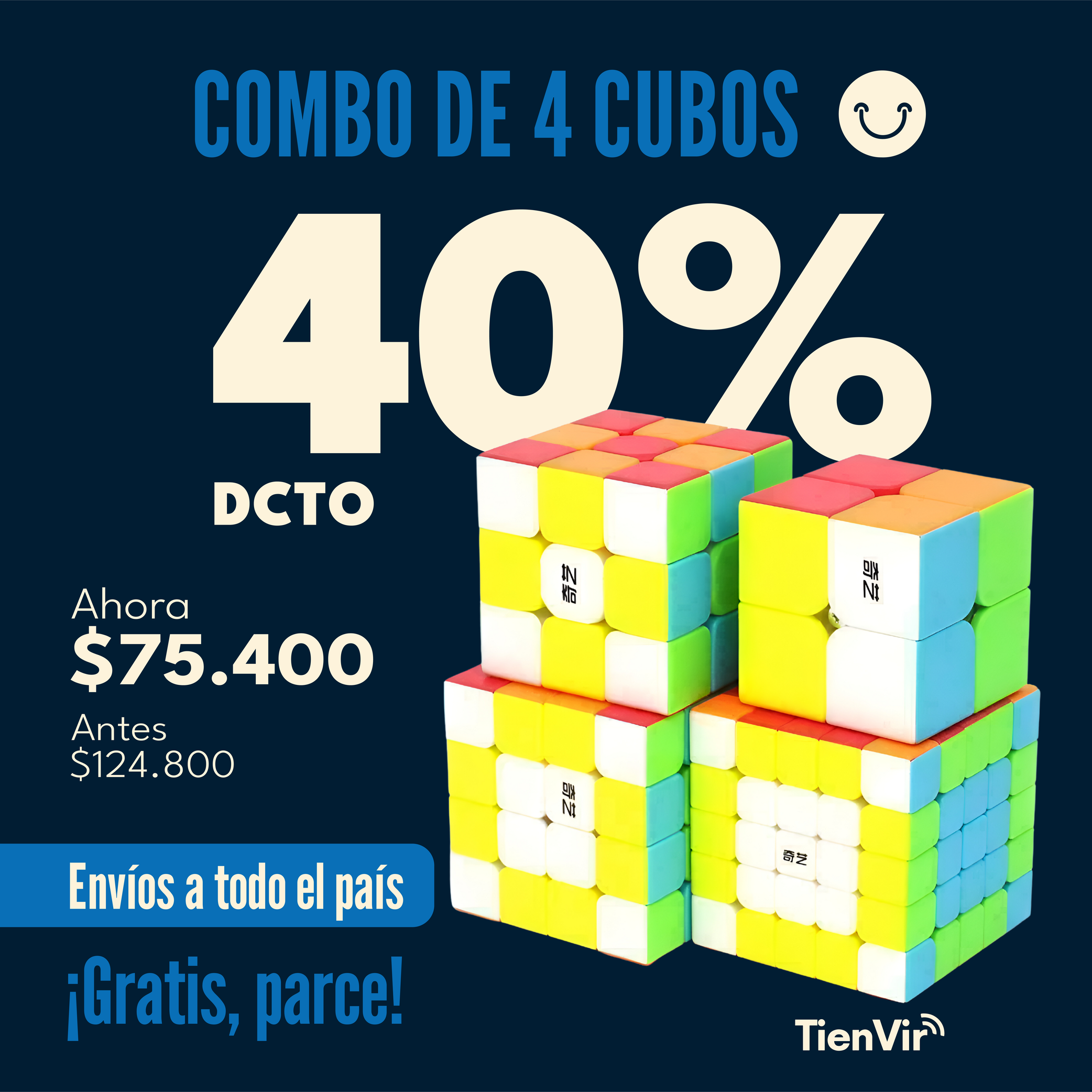 Set Cubos Rubik QiYi 2x2+3x3+4x4+5x5 Promo