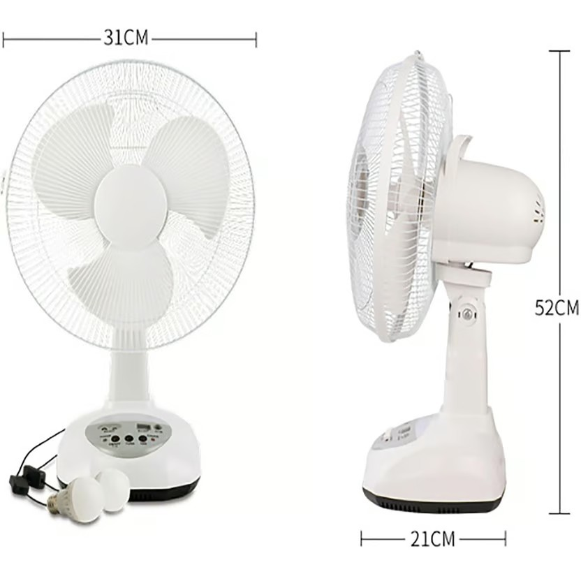 Ventilador con Panel Solar 12 Pulgadas Bombillos Gd-8019