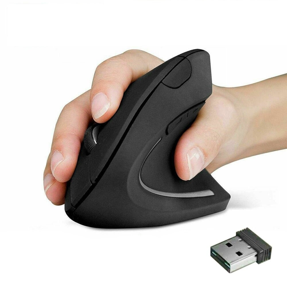 Mouse Ergonómico Inalámbrico Negro Cómodo