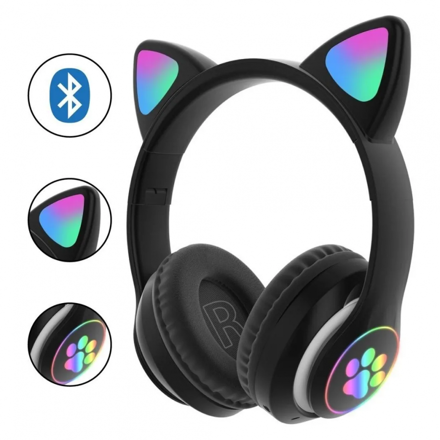 Diadema Bluetooth con Orejas de Gato RGB VZV-28M Color Variado