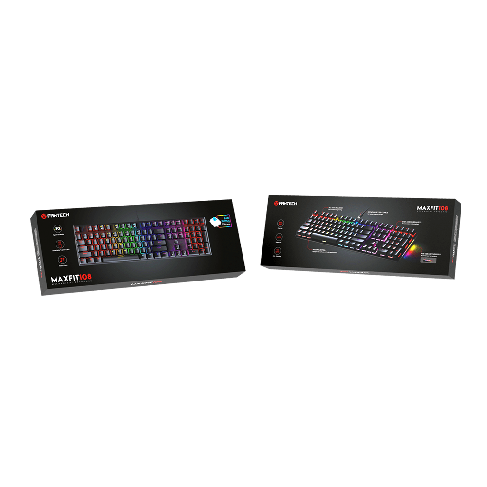 Teclado Mecánico RGB Gamer Tipo C Switch Azul Fantech Maxfit MK855