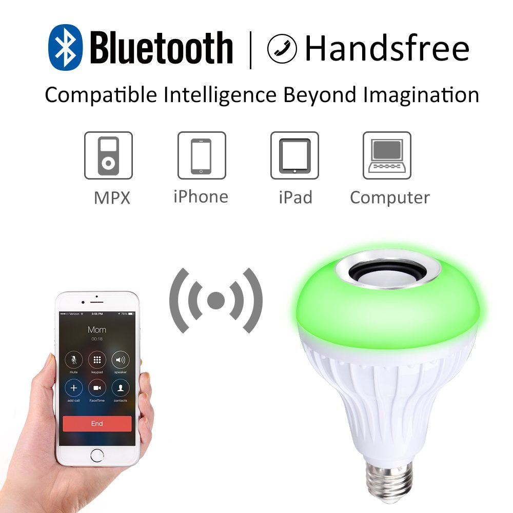Bombillo LED Parlante RGB Bluetooth con Control