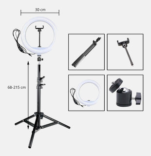 Tripode 2.15M + Aro de Luz 30CM - Tienvir