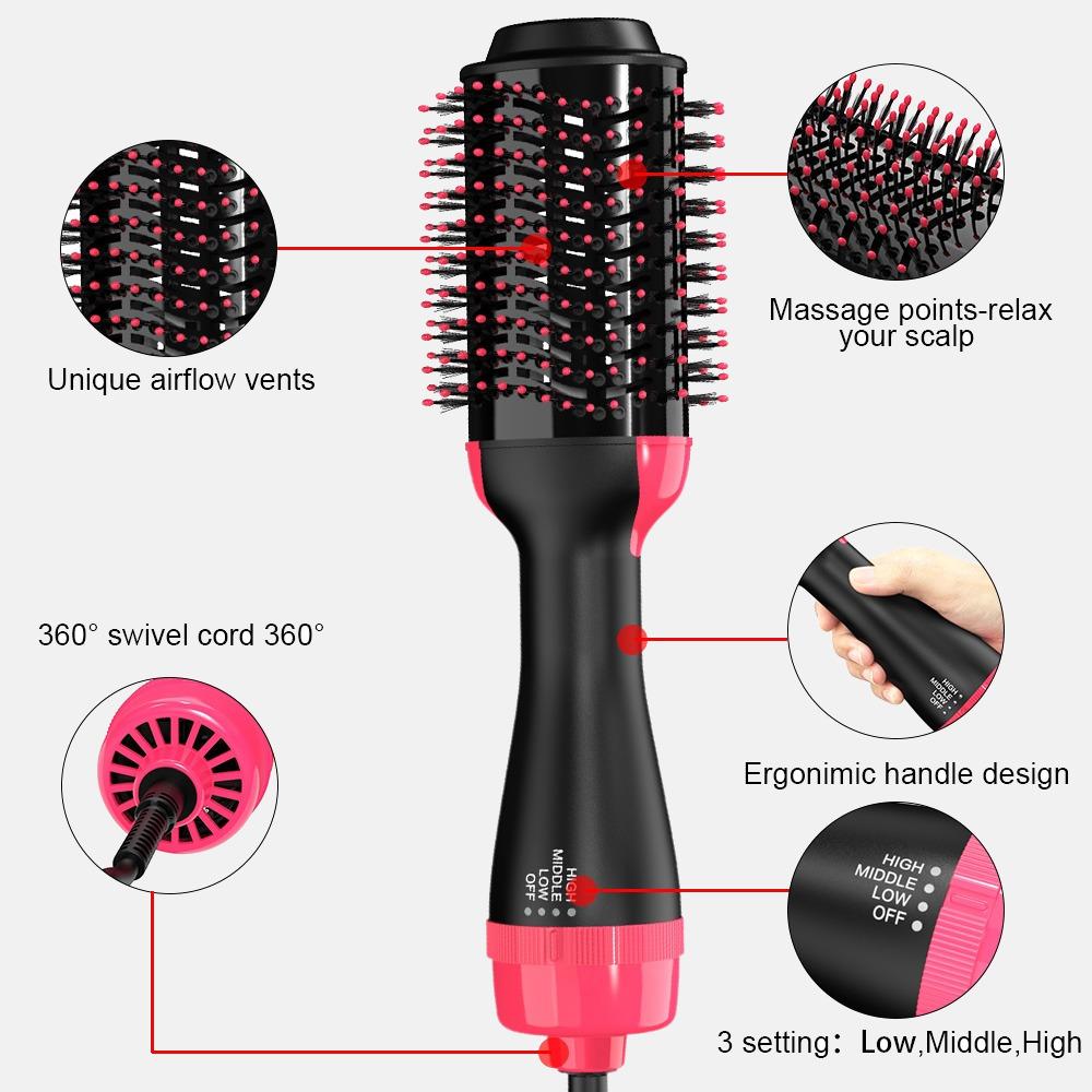 Cepillo Alisador Secador Voluminizador Cabello Multifunción - Tienvir