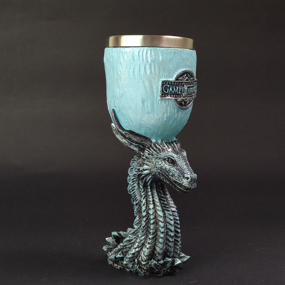 Copa Decorativa Game Of Thrones Resina Dragón 3d Azul